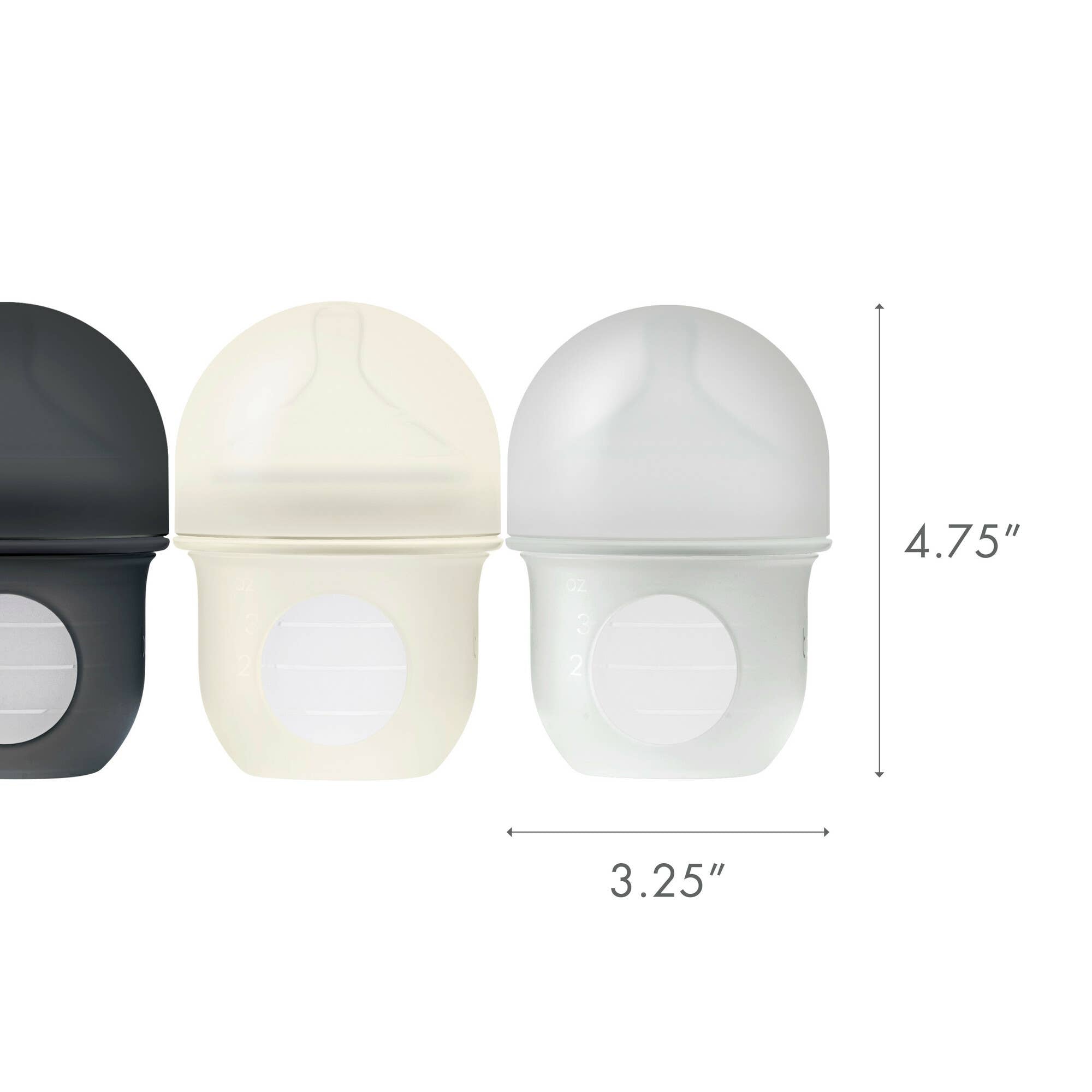 TOMY Boon Nursh Bottle - 3 Bottles Baby Feeding Bottle Set for Infants and Newborns