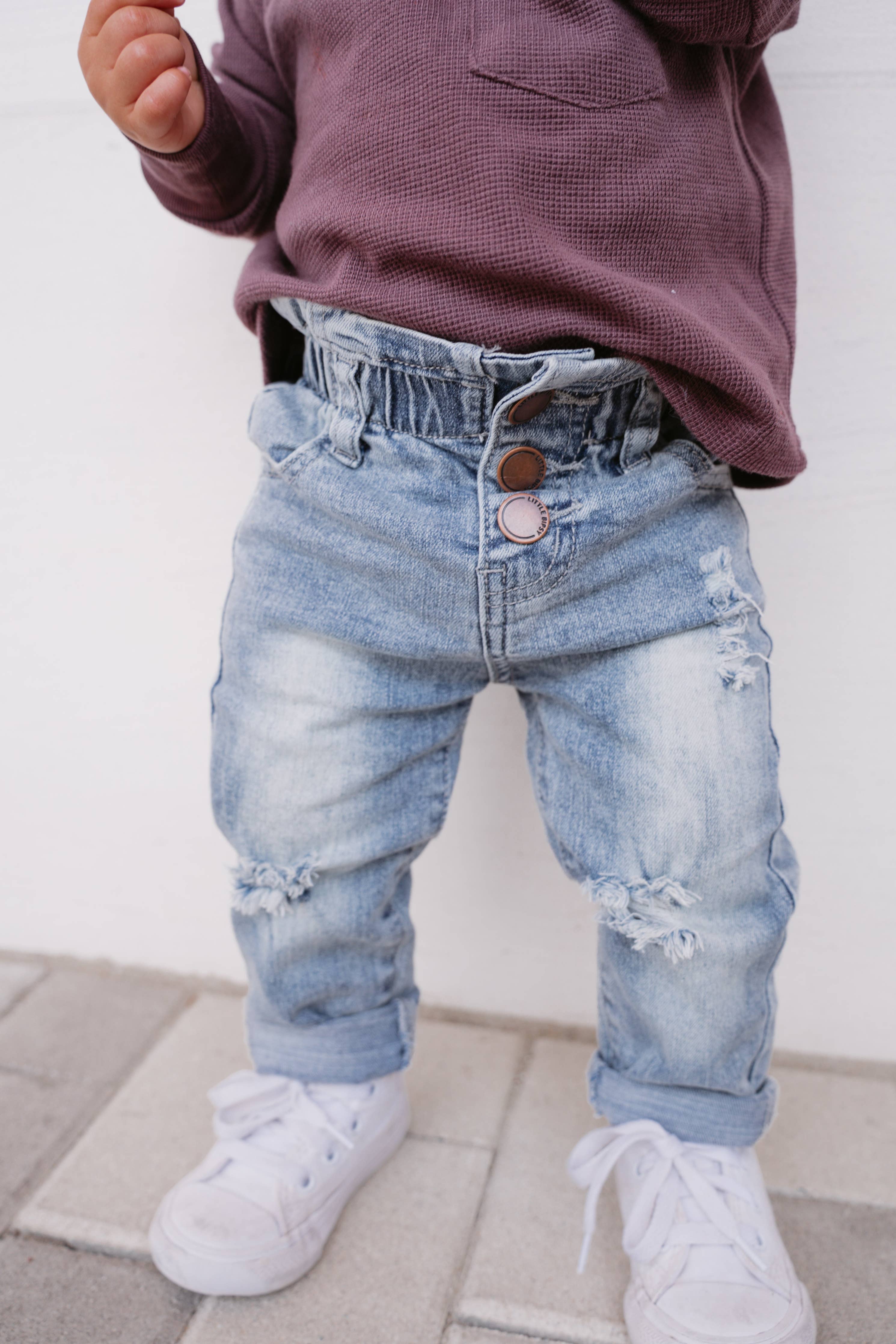 Paperbag Waist Denim - Light Wash