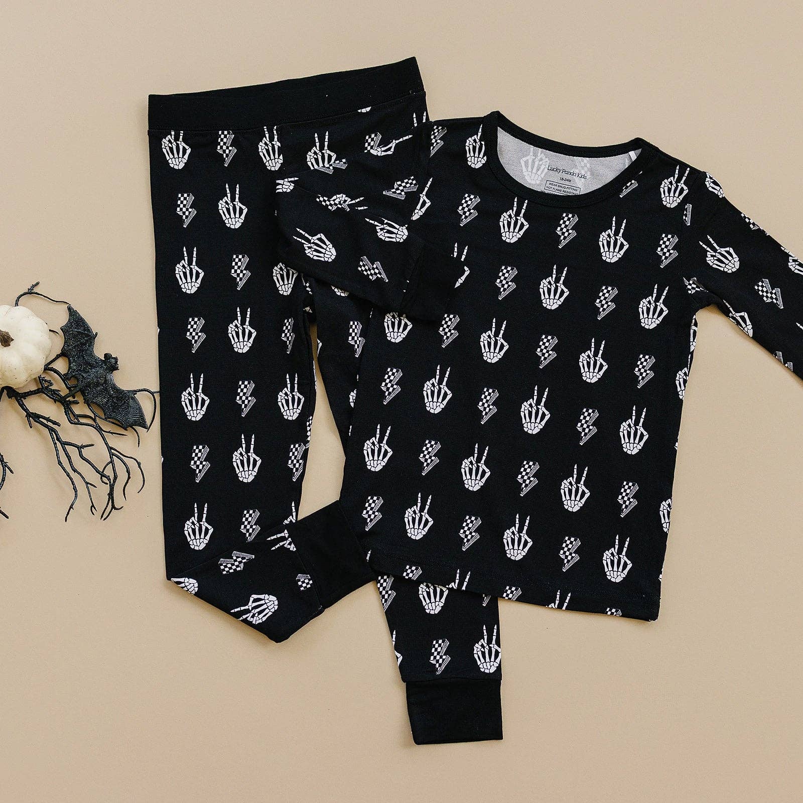 Halloween Bamboo Toddler & Kids Two Piece Set | Skelly Vibes