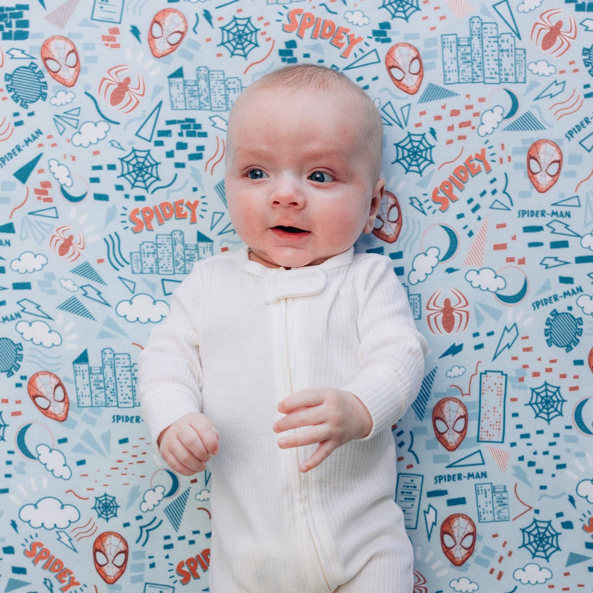 MARVEL Spider-Man Sketch Swaddle Receiving Baby Blanket