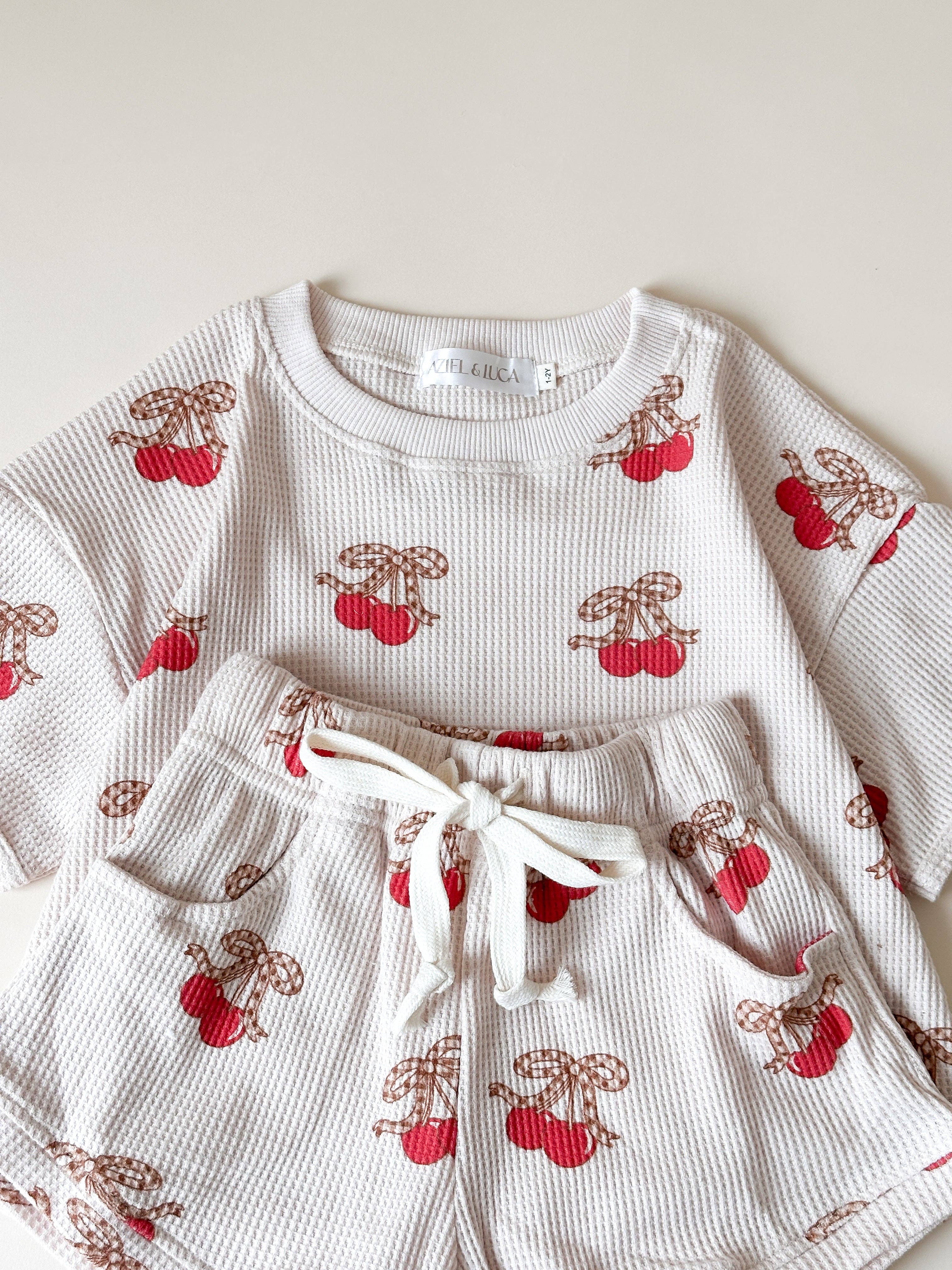 Printed Waffle Sets : Cherry
