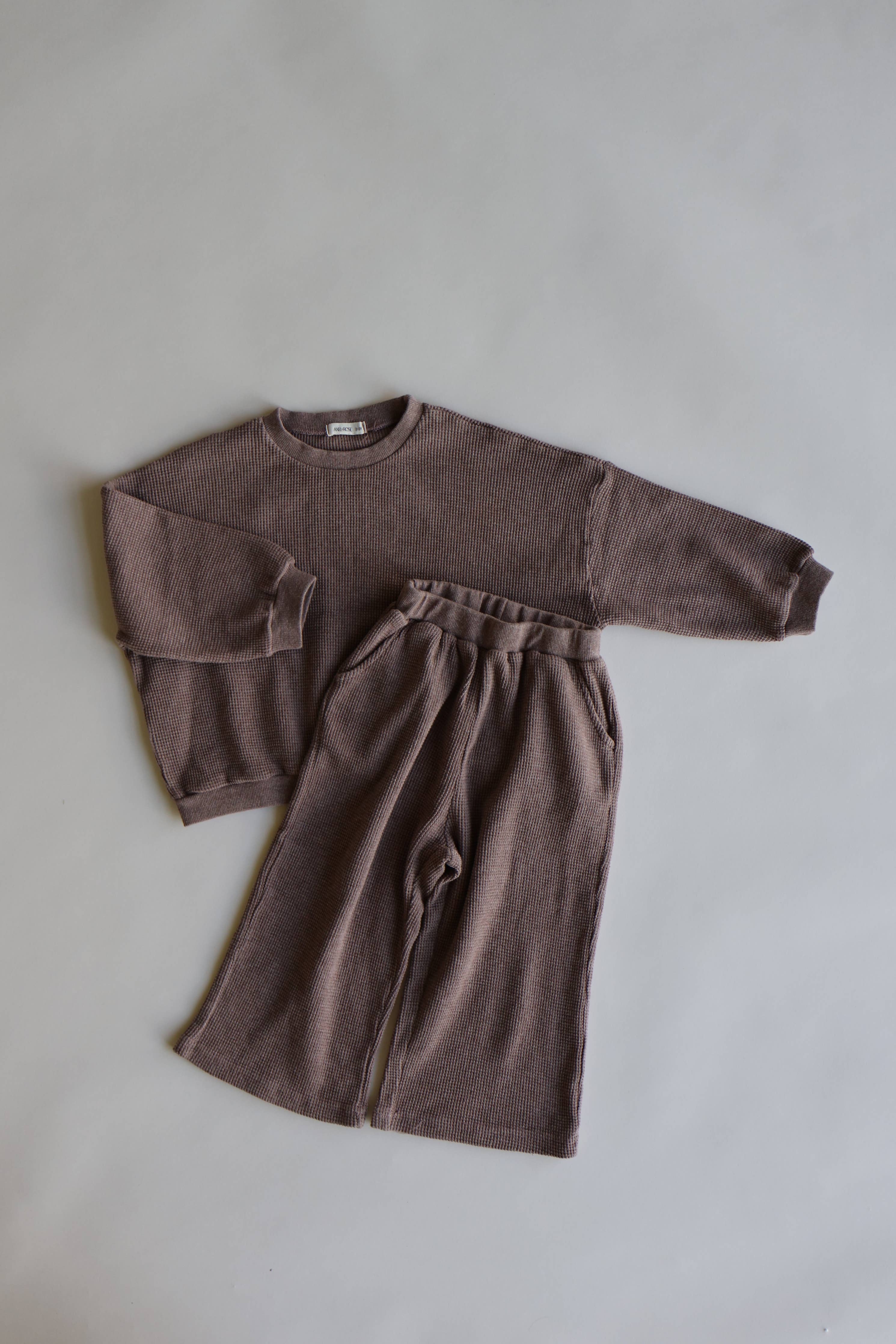 Waffle Flare Two Piece Set: Oat