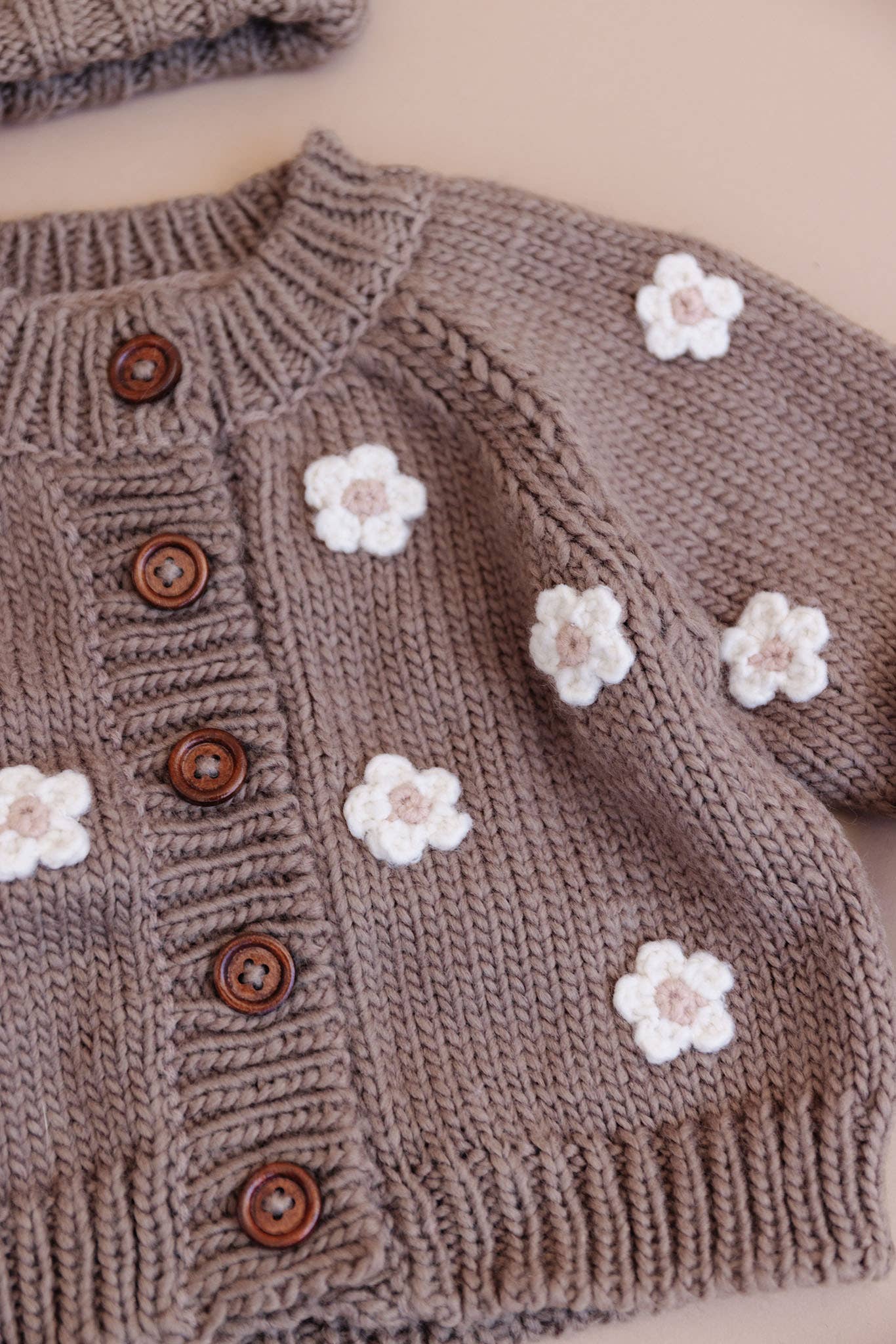 Flower Cardigan - Taupe