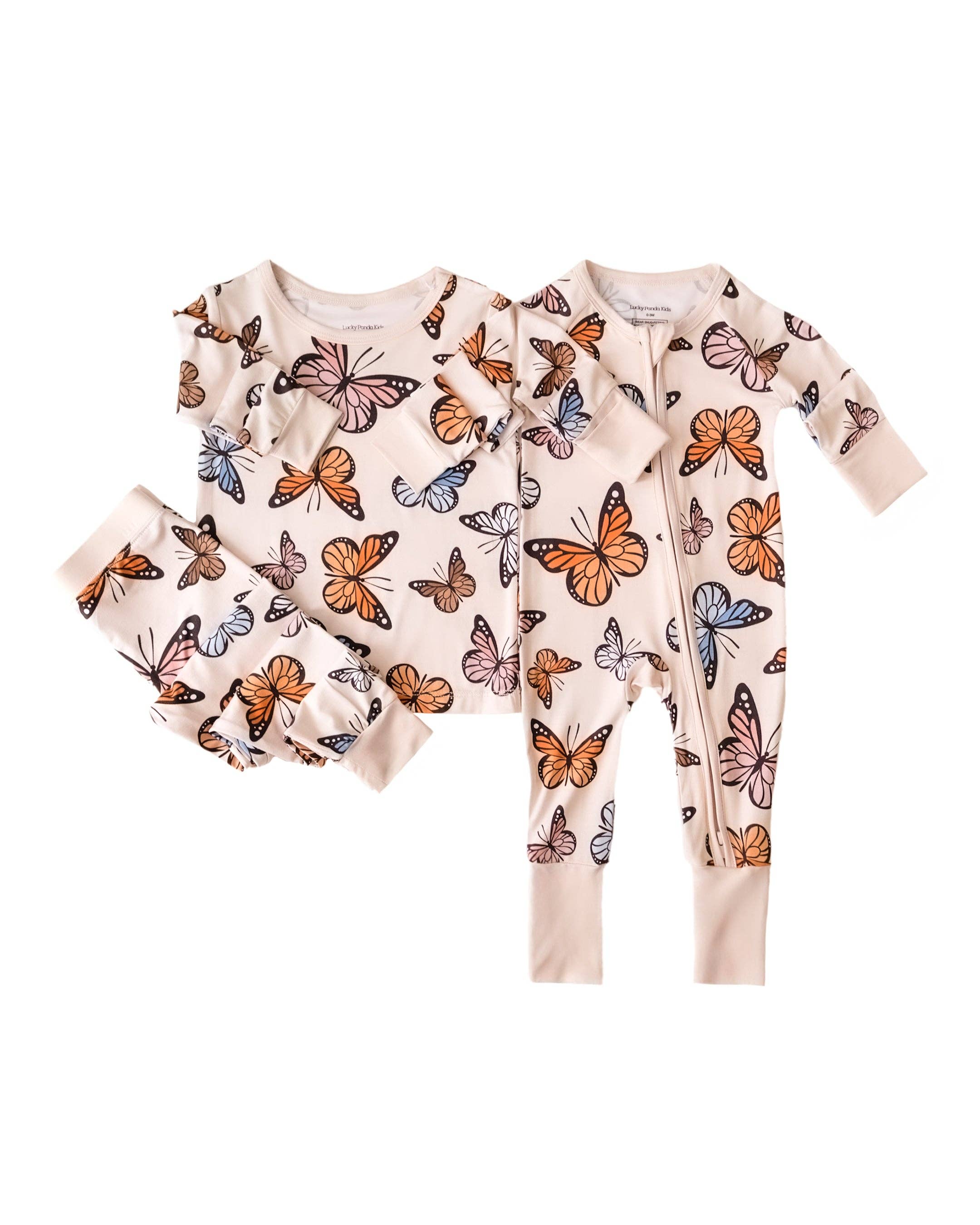 Bamboo Baby Zip Romper | Butterflies