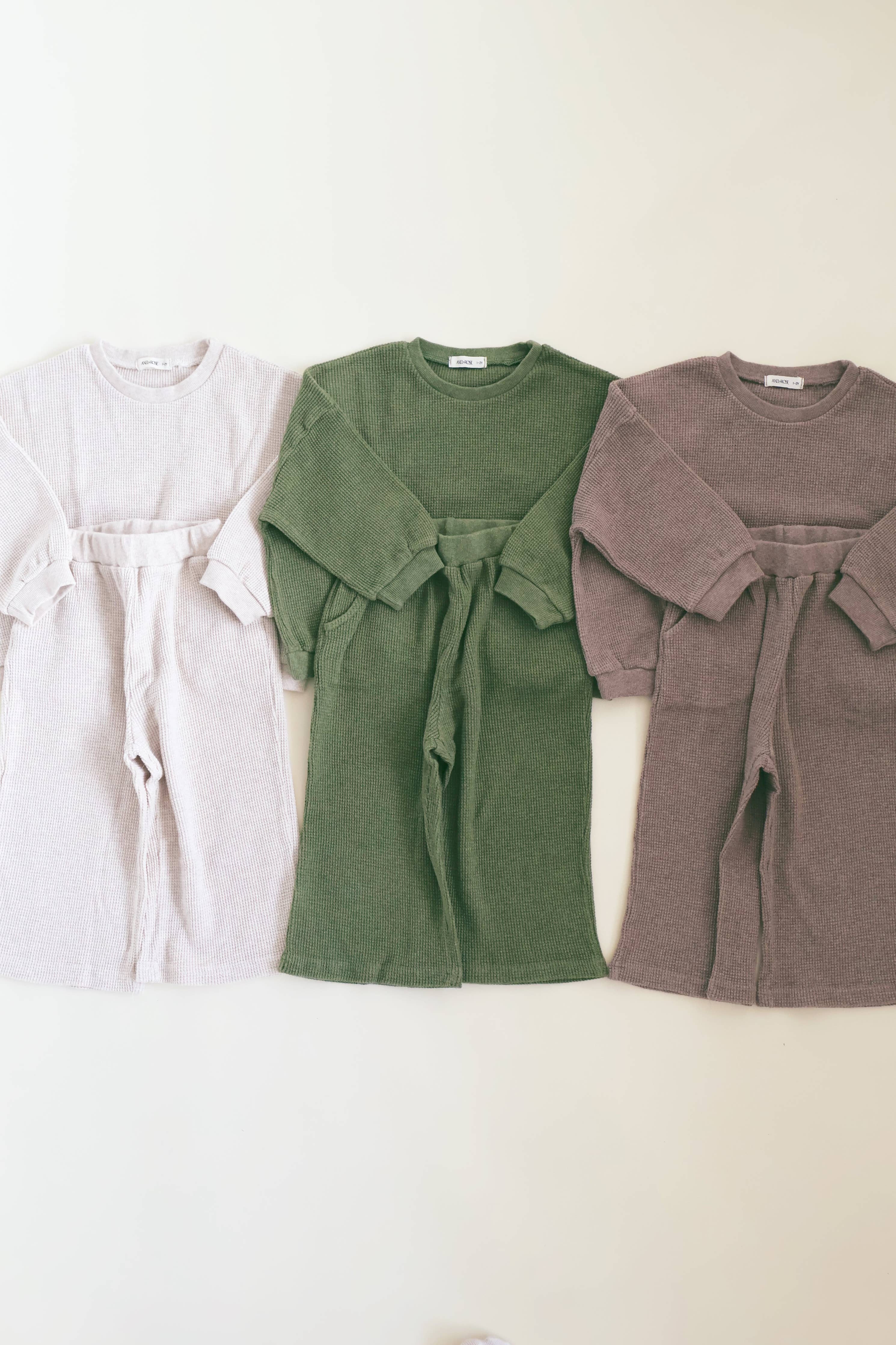 Waffle Flare Two Piece Set: Oat