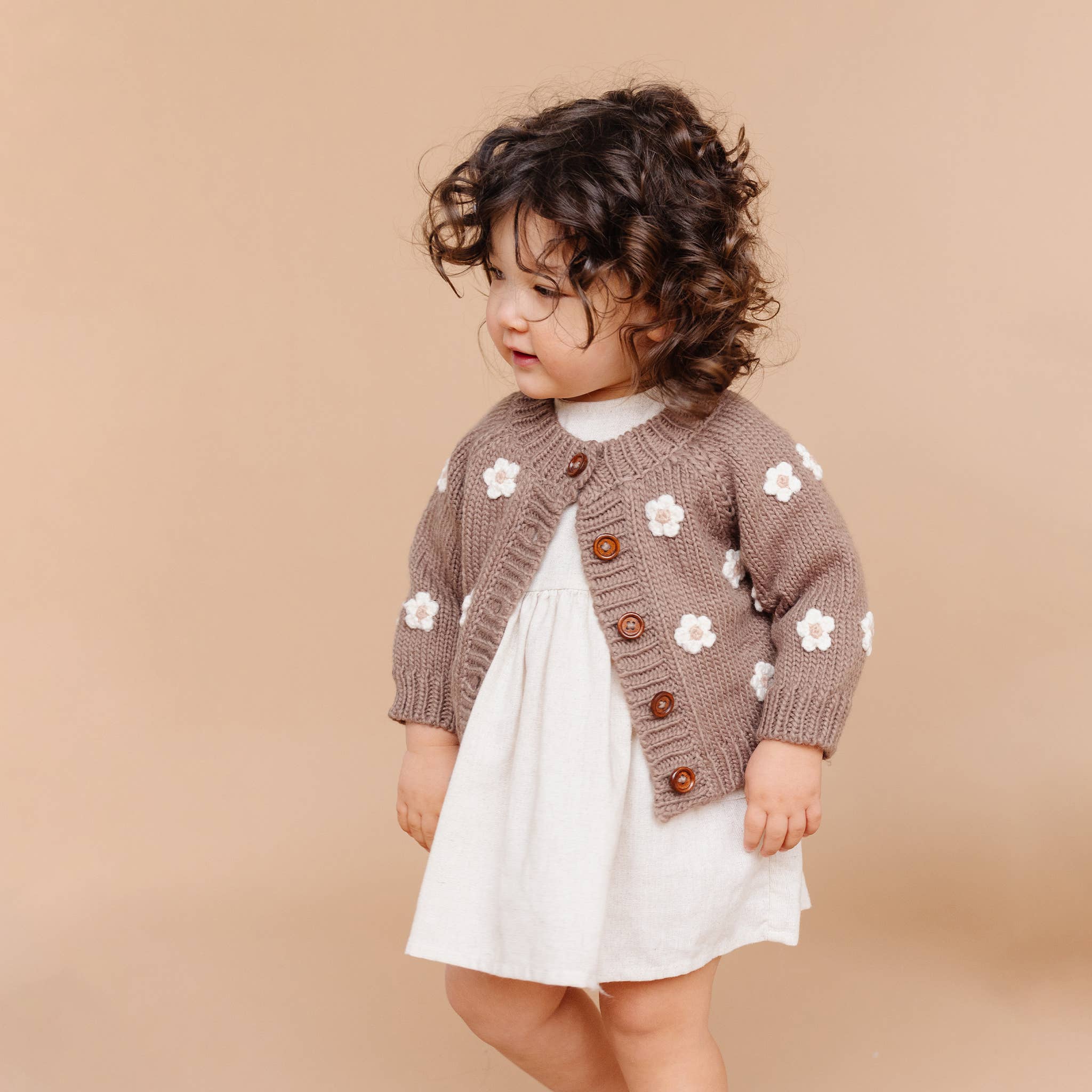 Flower Cardigan - Taupe