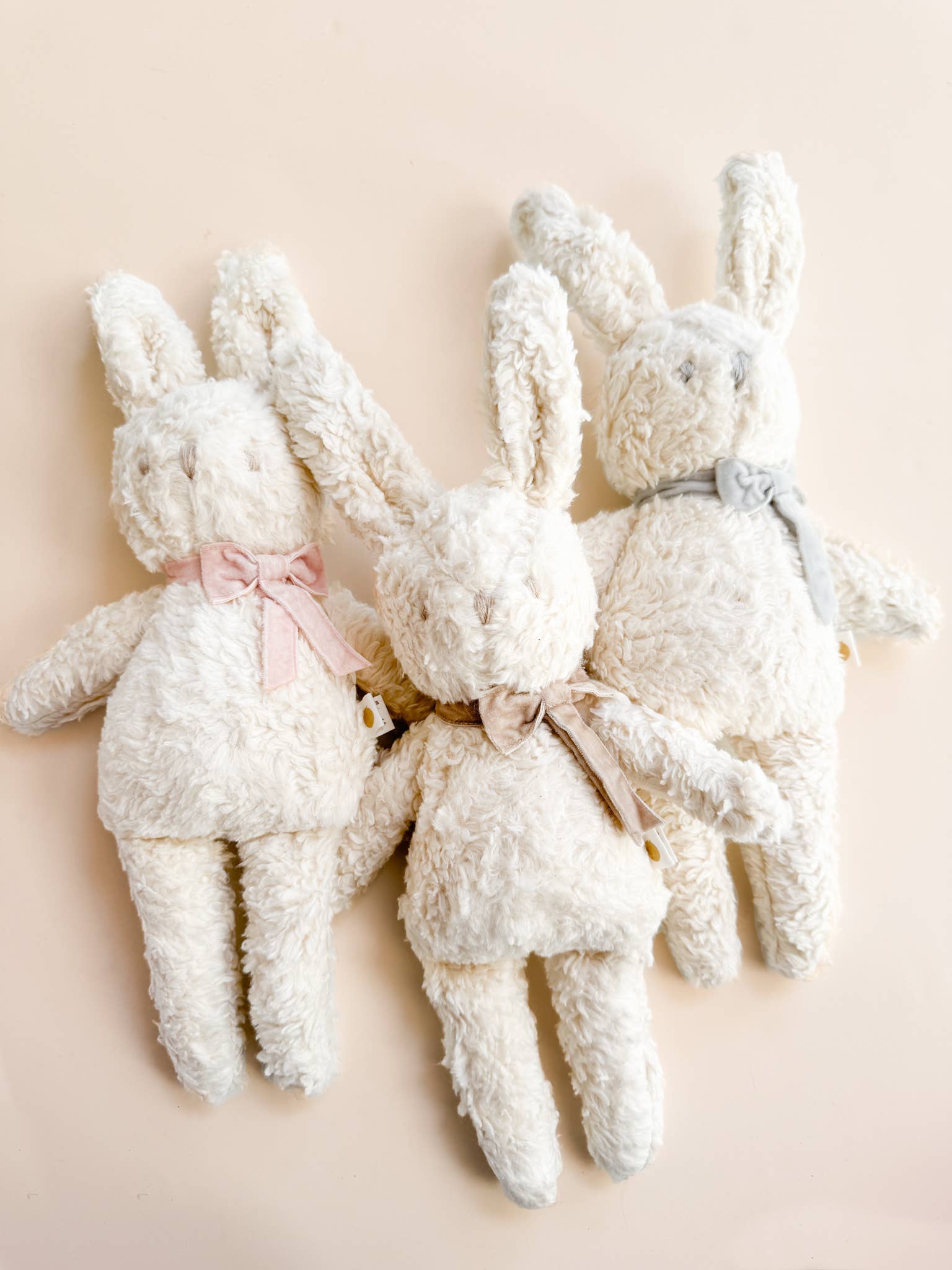 Plush Bunny - Taupe Velvet Bow