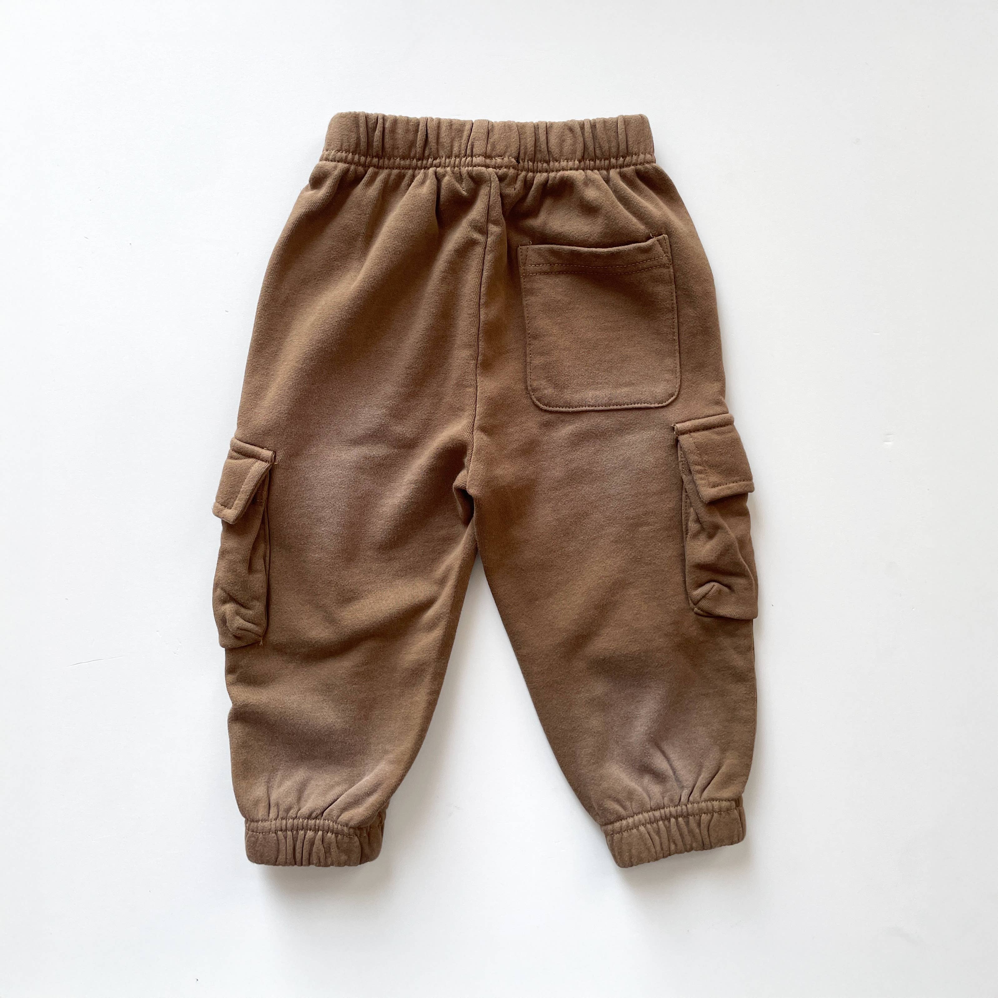 Toddler Classic Cargo Sweatpants in Camel