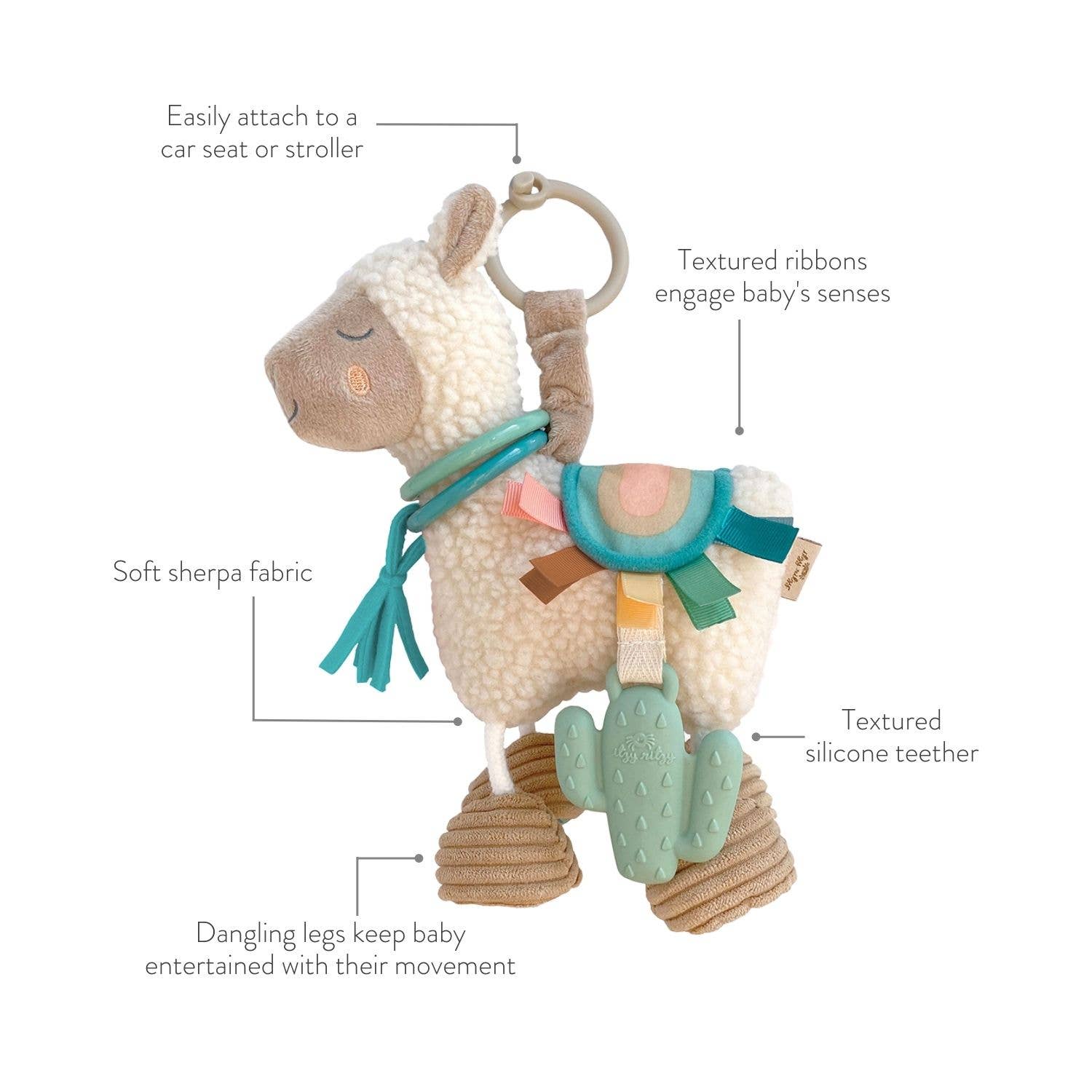 Itzy Friends Link & Love™ Activity Plush with Teether Toy - unicorn