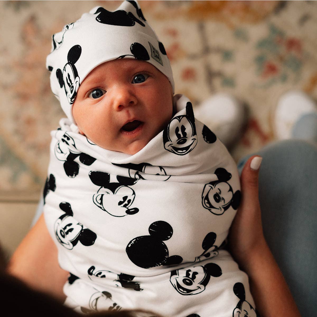 Disney Mickey Mouse Sketch Swaddle Receiving Baby Blanket