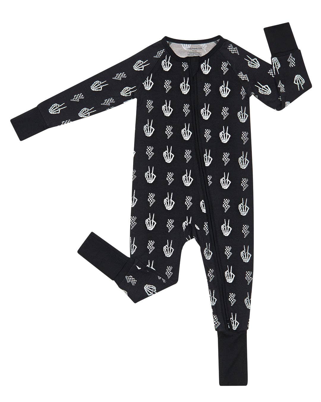 Halloween Bamboo Baby Zip Romper | Skelly Vibes