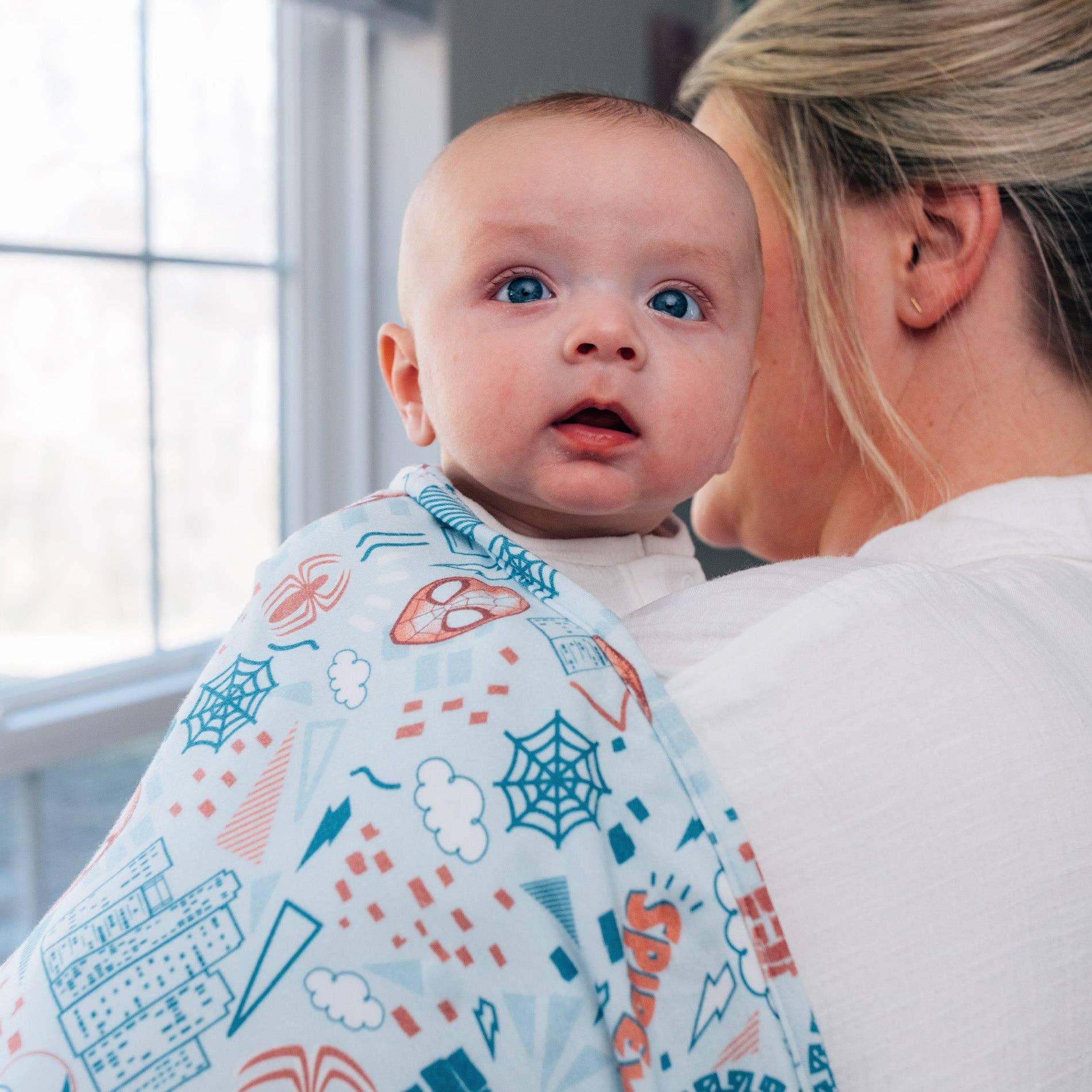 MARVEL Spider-Man Sketch Swaddle Receiving Baby Blanket