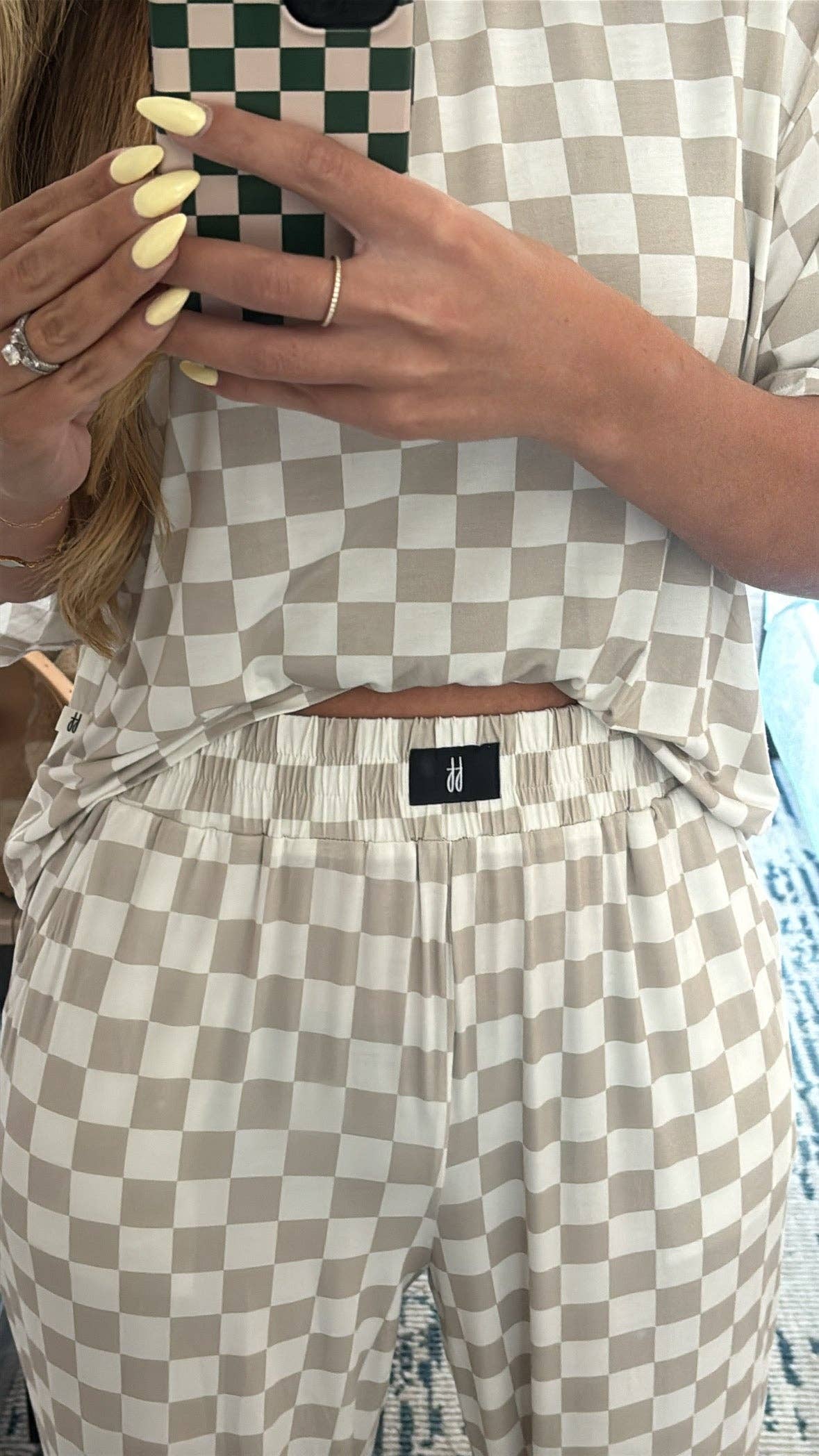 Women's Boxy Tee Lounge Set | Checkerboard