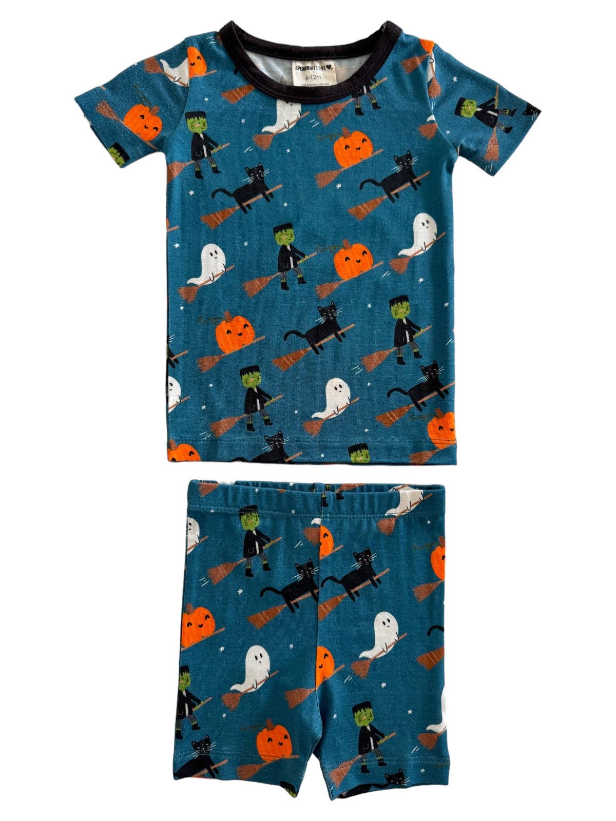 Short Sleeve 2-Piece Set, Broomstick Friends - Midnight