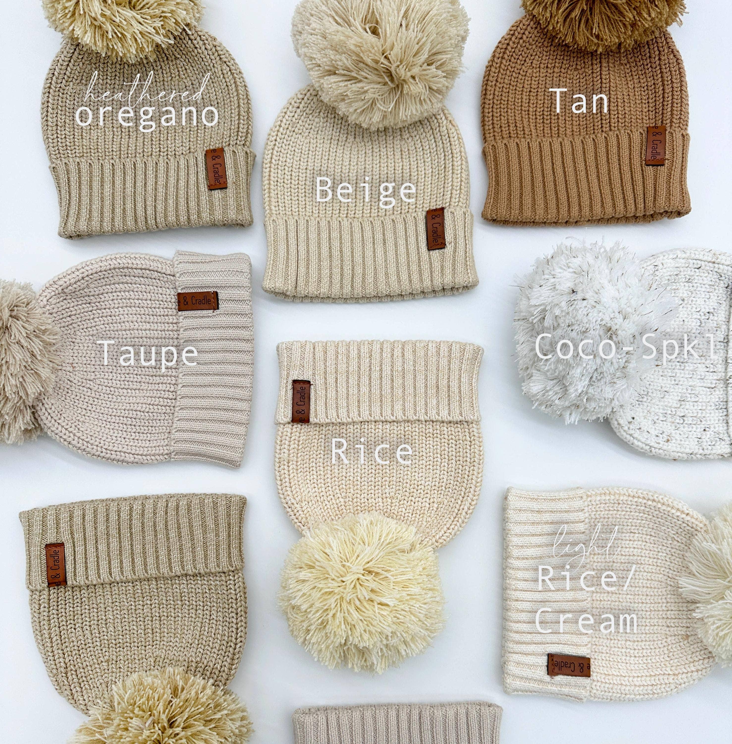 Cotton Pom Beanie - Beige