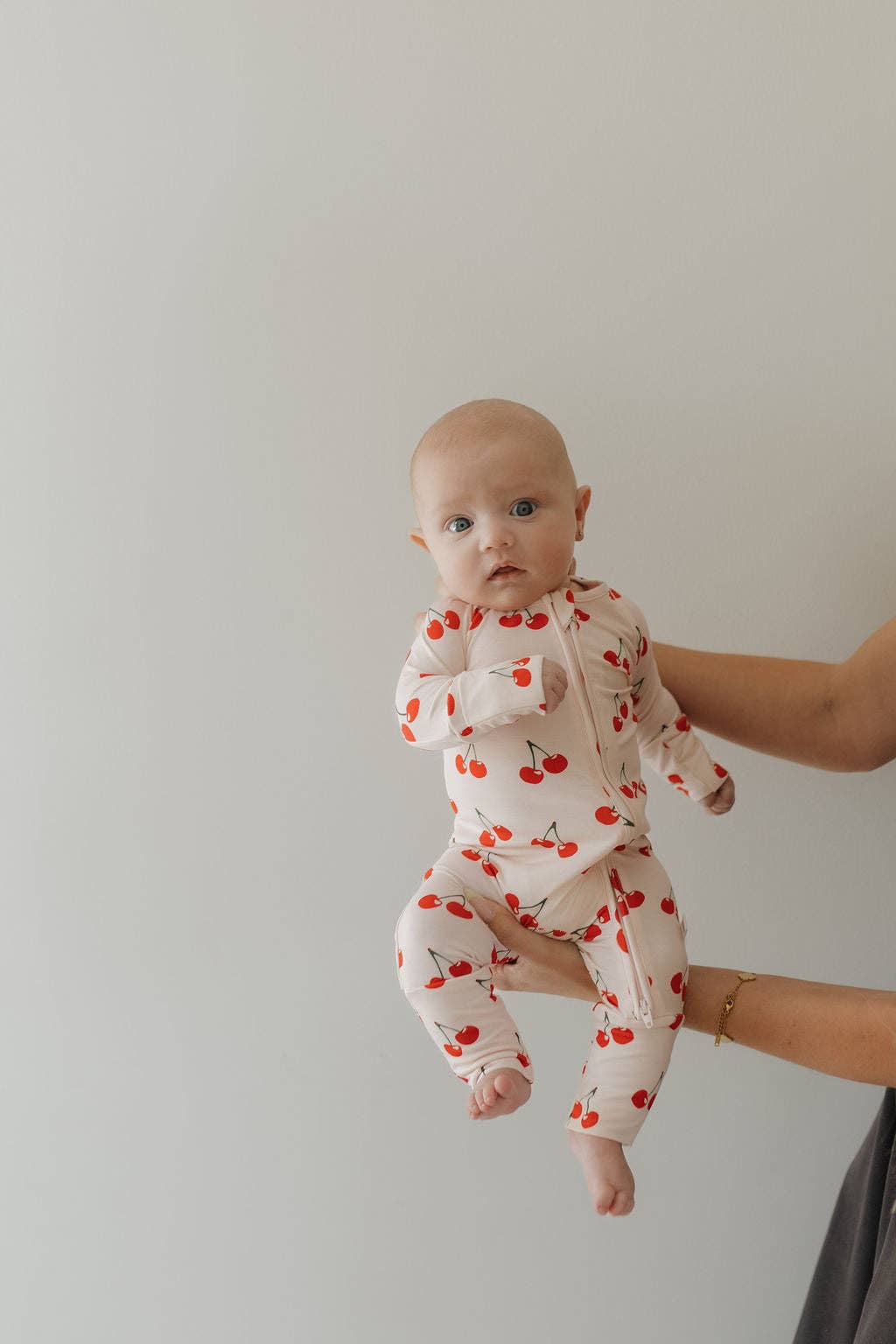 Bamboo Zip Pajamas: Cherry