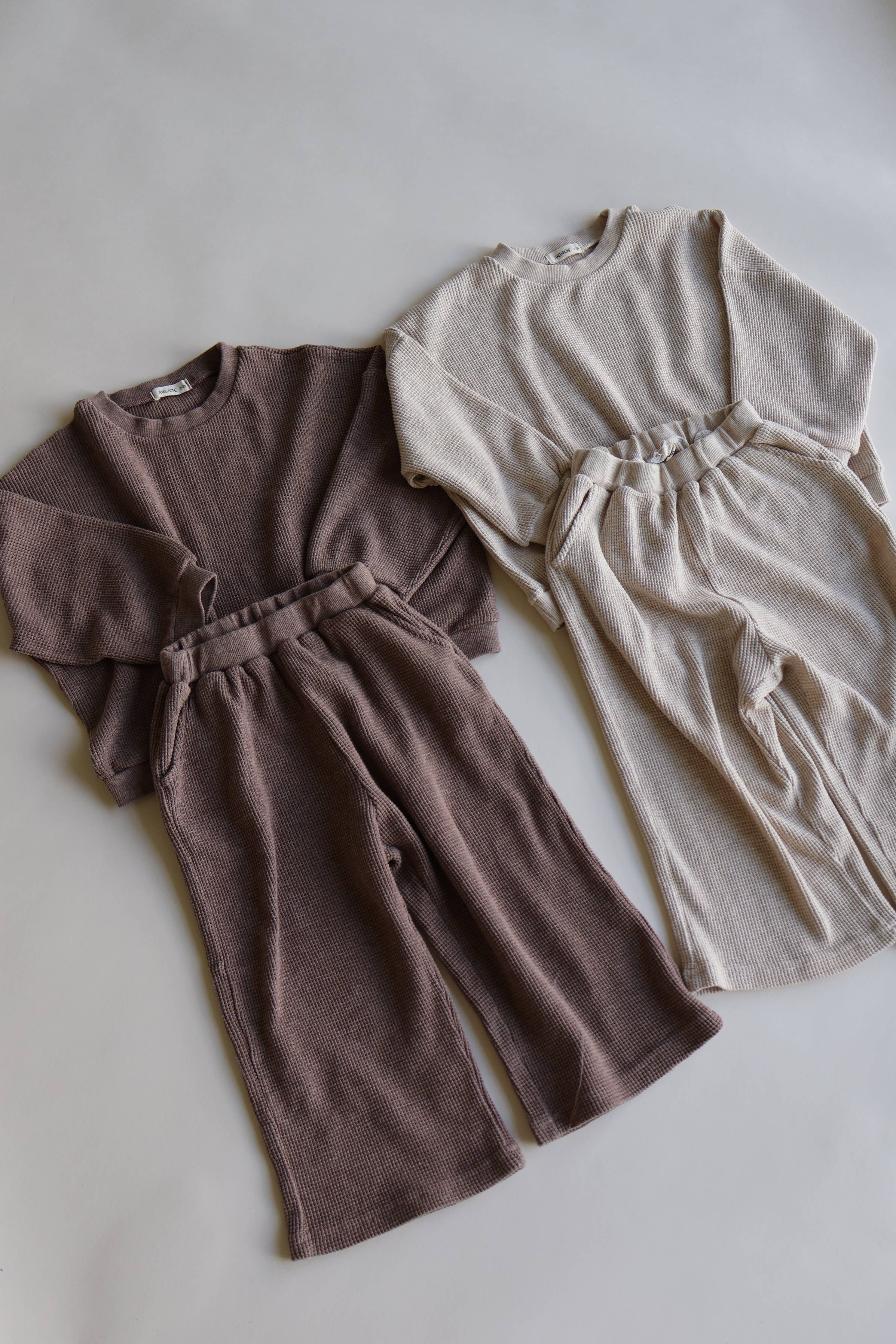 Waffle Flare Two Piece Set: Oat
