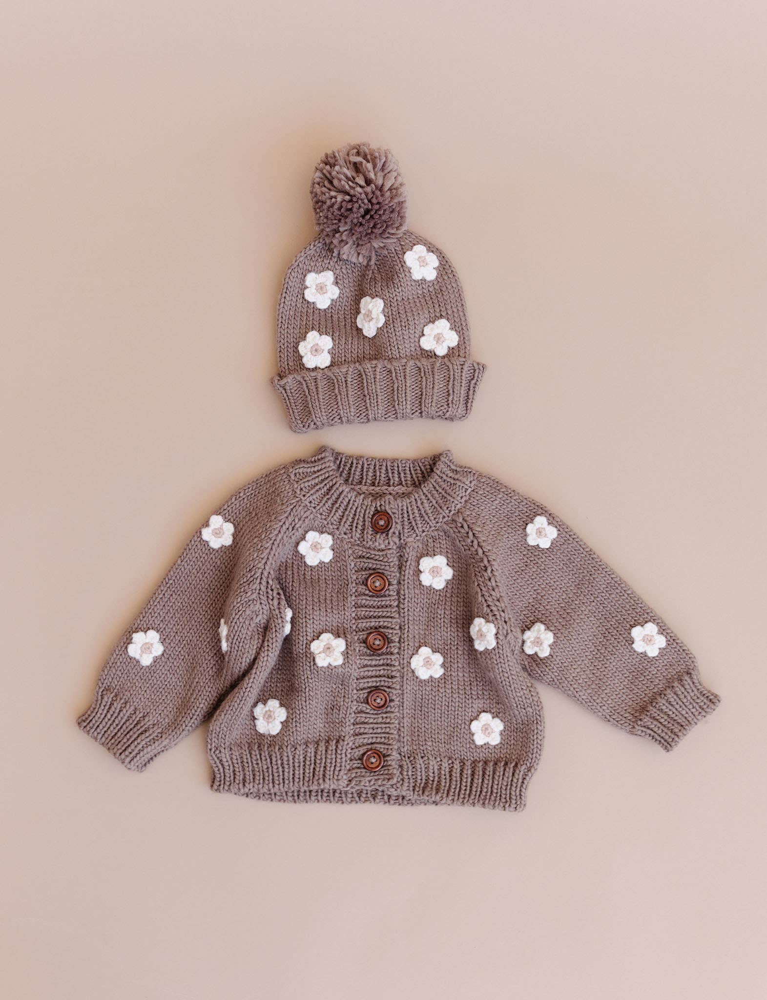 Flower Cardigan - Taupe