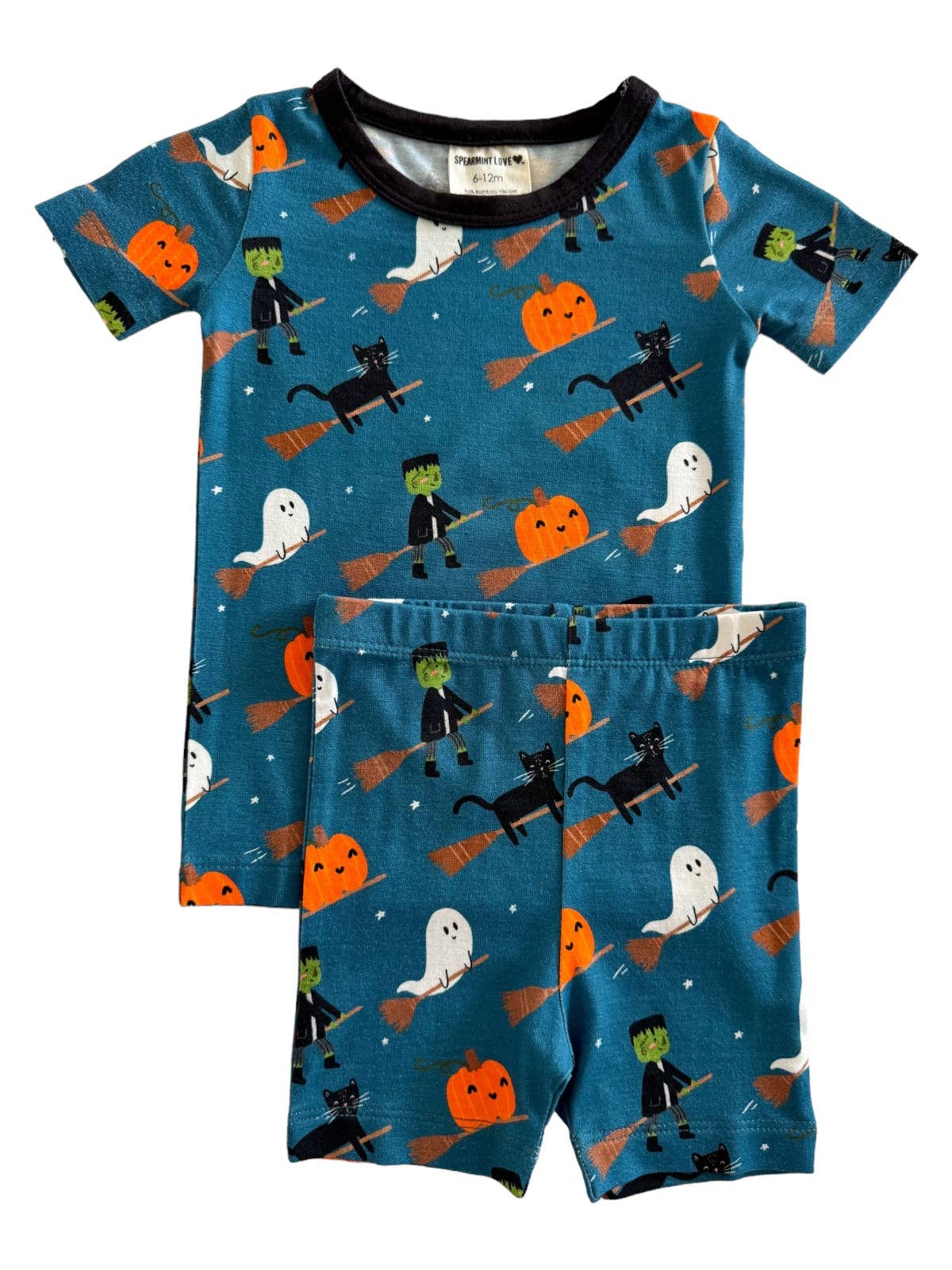 Short Sleeve 2-Piece Set, Broomstick Friends - Midnight
