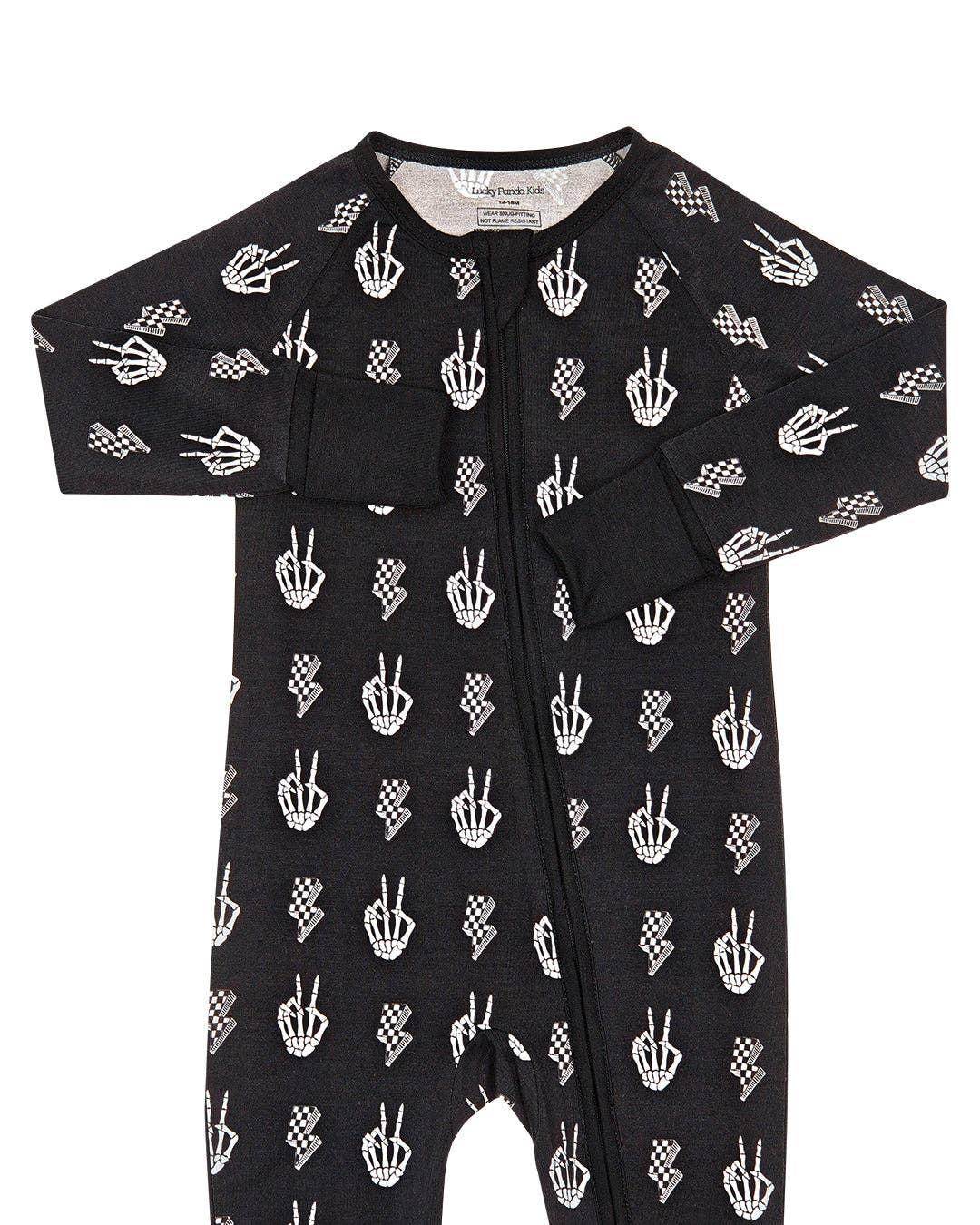 Halloween Bamboo Baby Zip Romper | Skelly Vibes