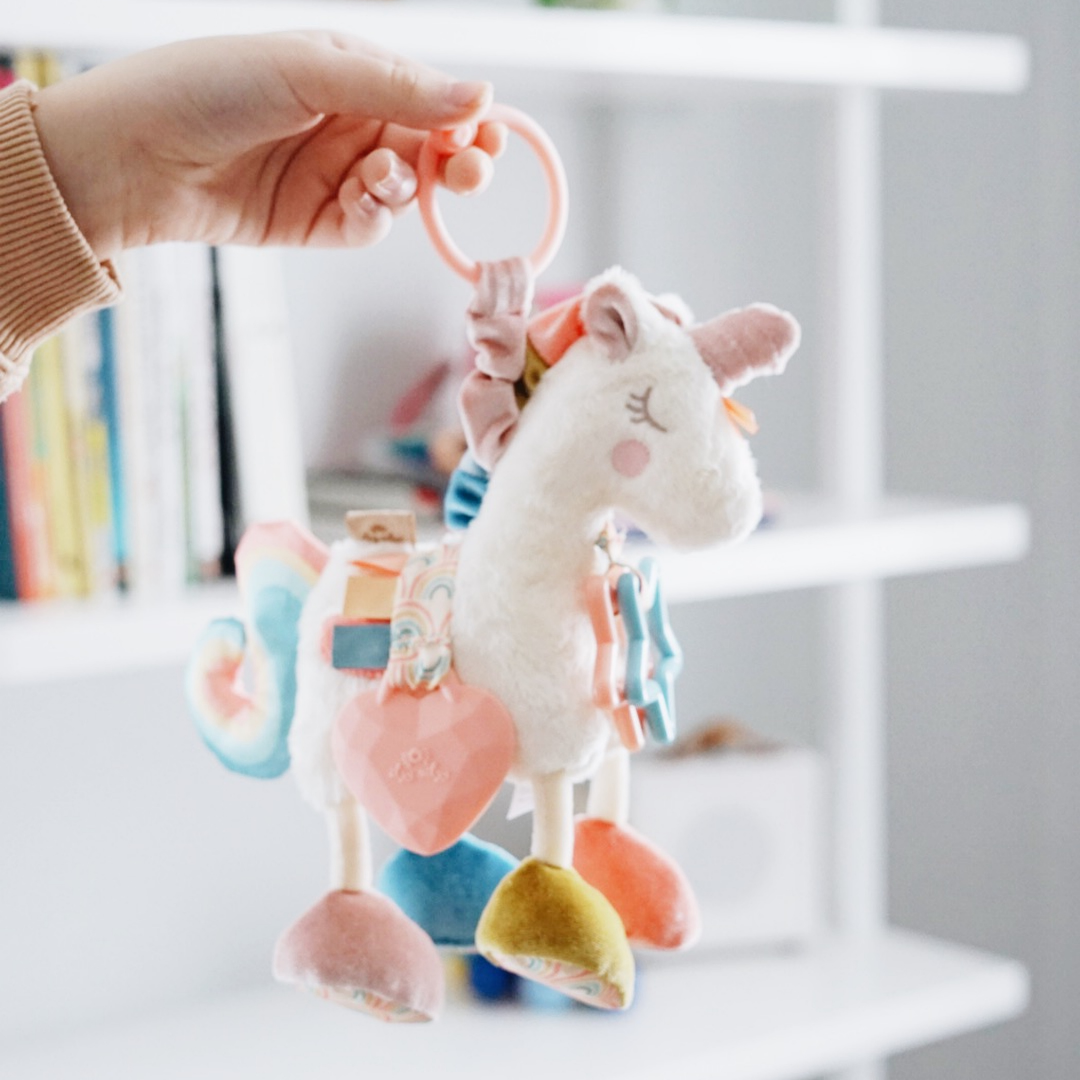 Itzy Friends Link & Love™ Activity Plush with Teether Toy - unicorn