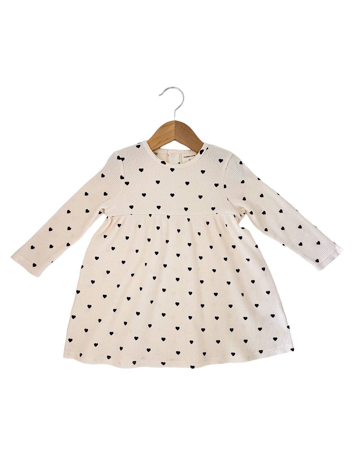 Organic Waffle Simple Dress — Black Hearts