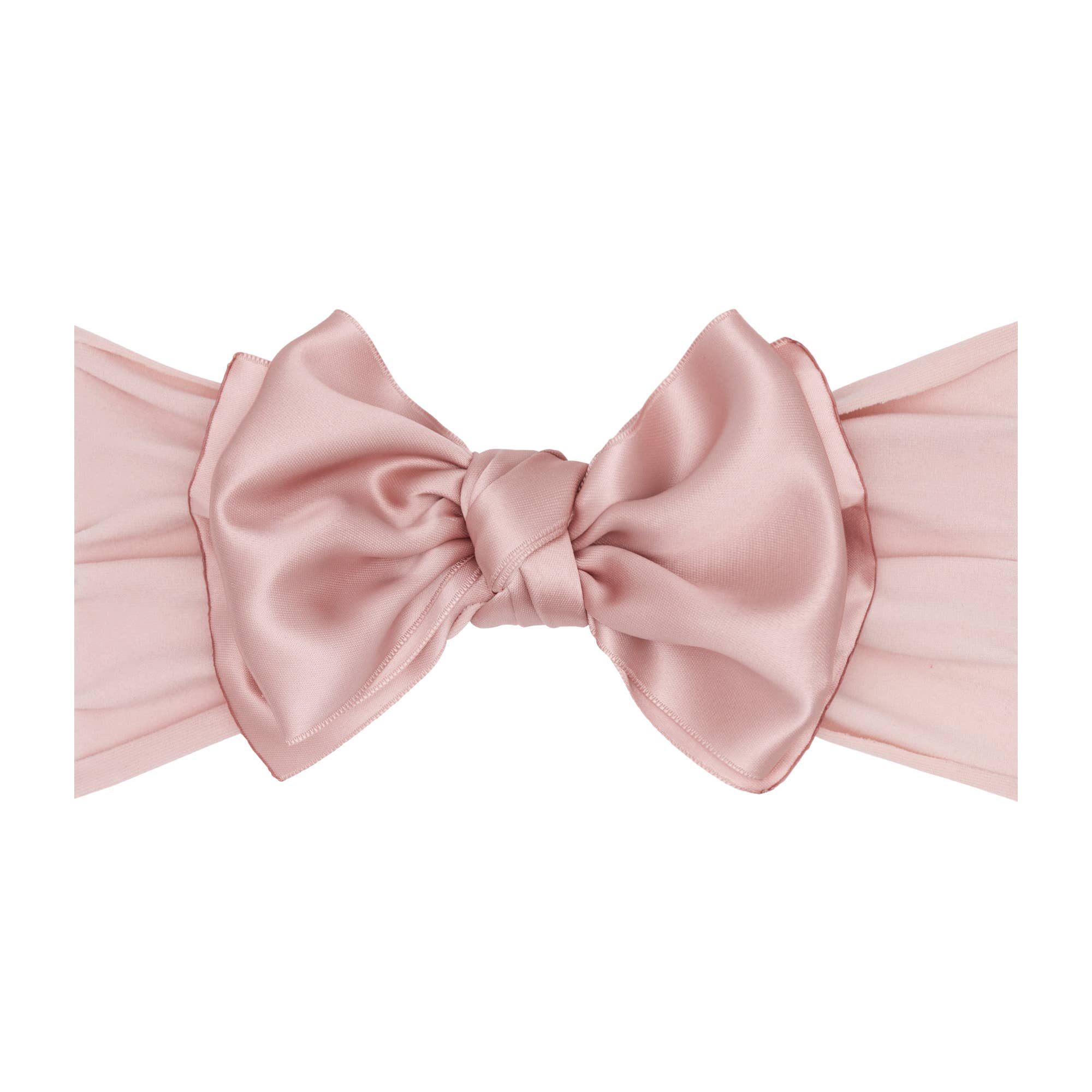 Baby Bling® Satin FAB® soft nylon headband with satin bow: Antique pink