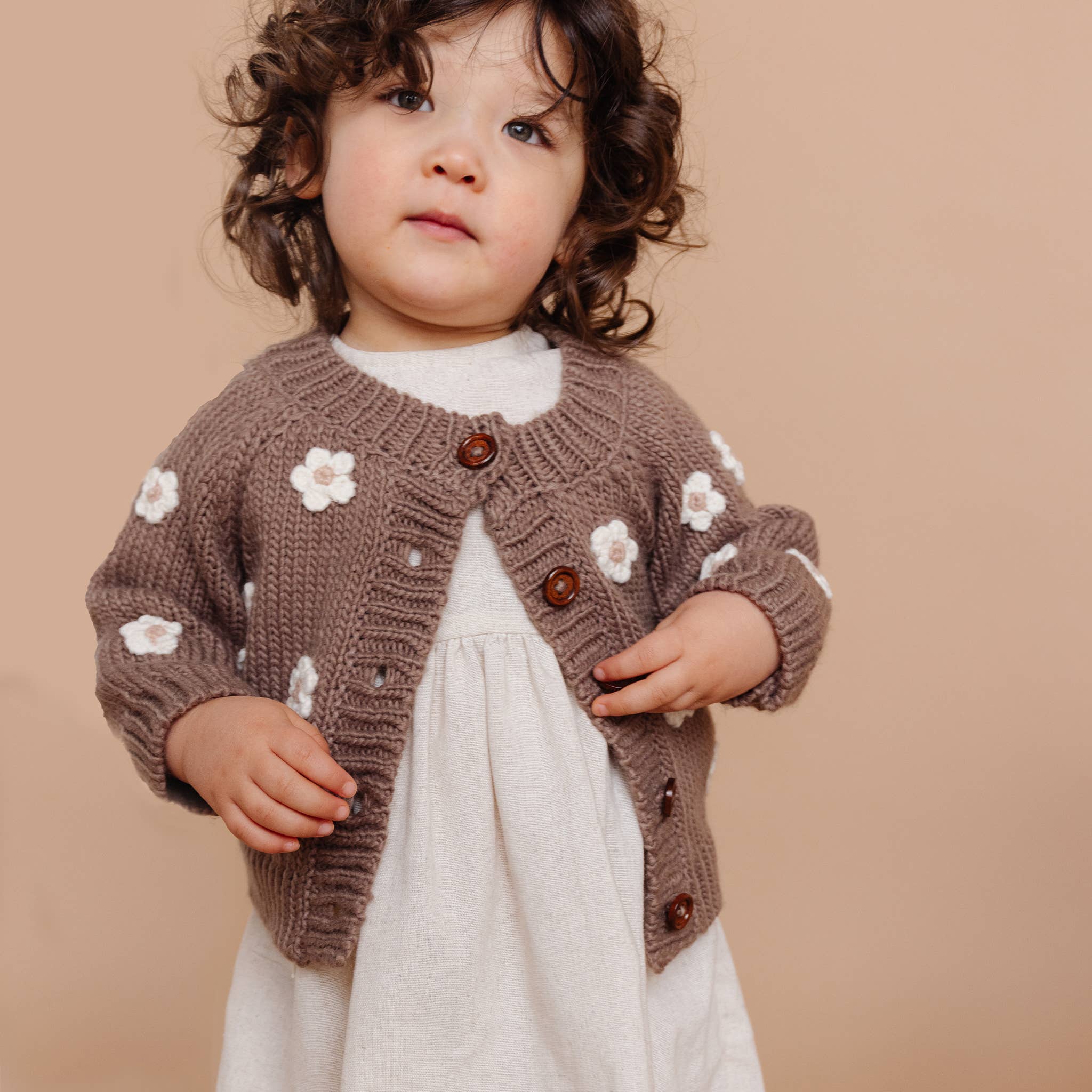 Flower Cardigan - Taupe