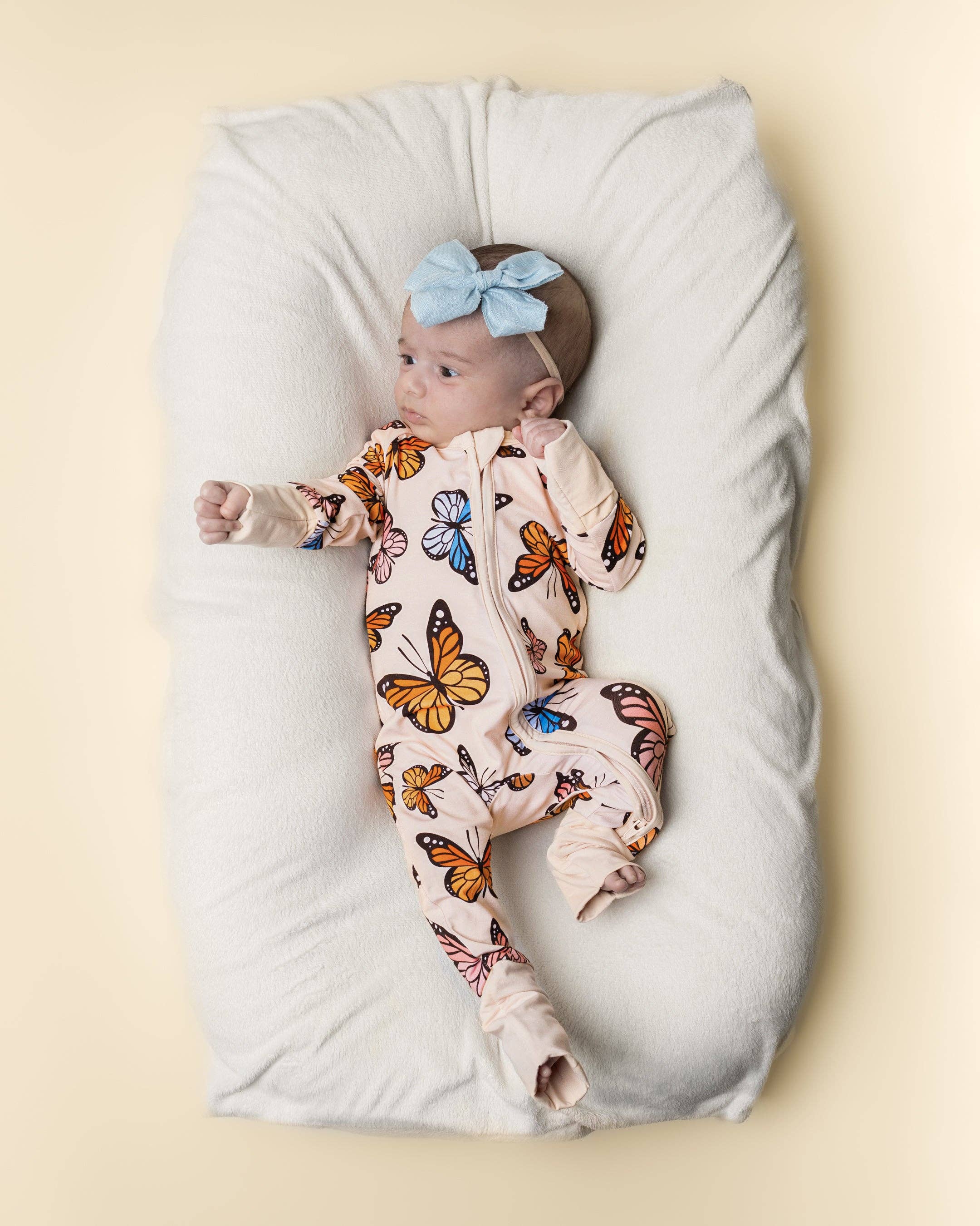 Bamboo Baby Zip Romper | Butterflies