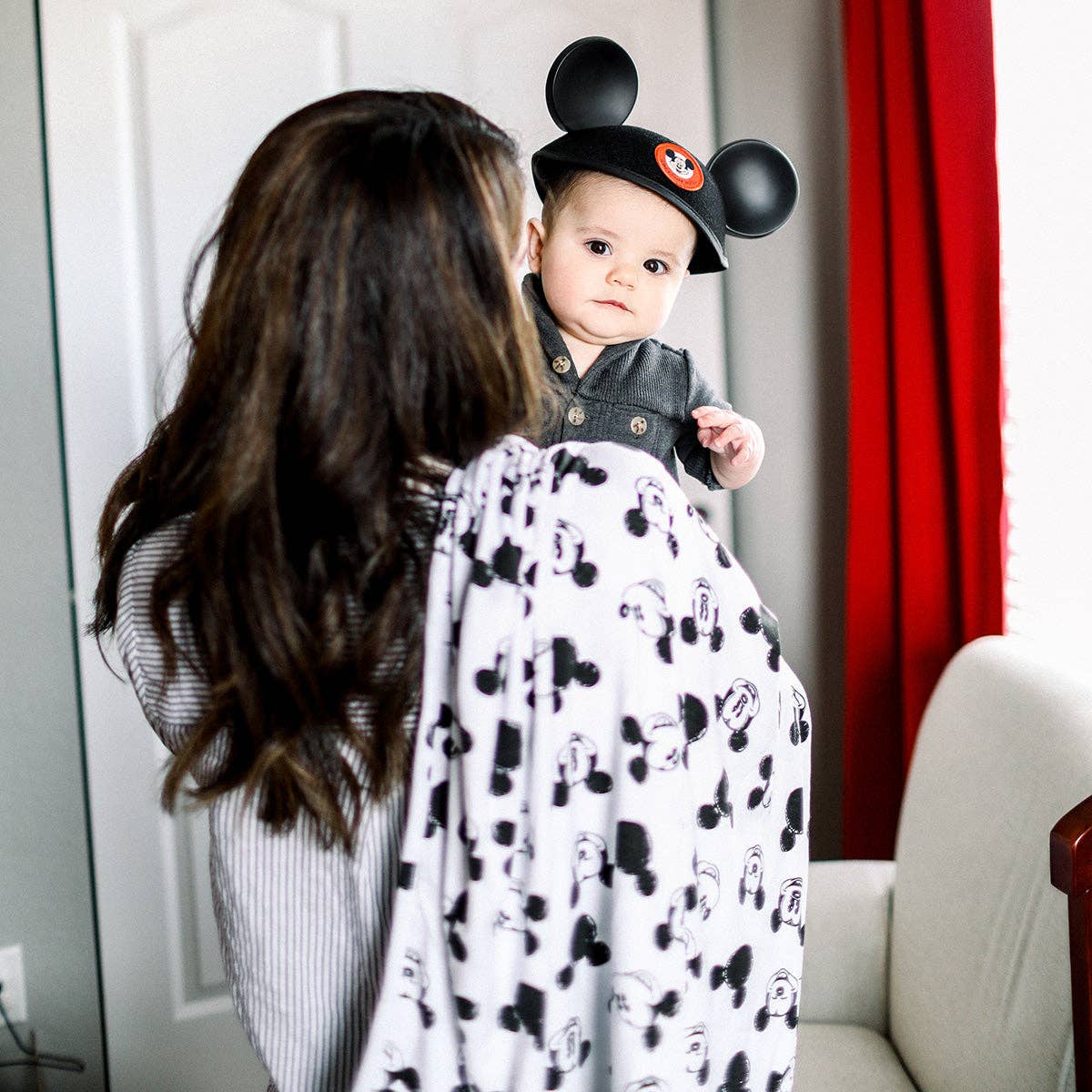 Disney Mickey Mouse Sketch Swaddle Receiving Baby Blanket