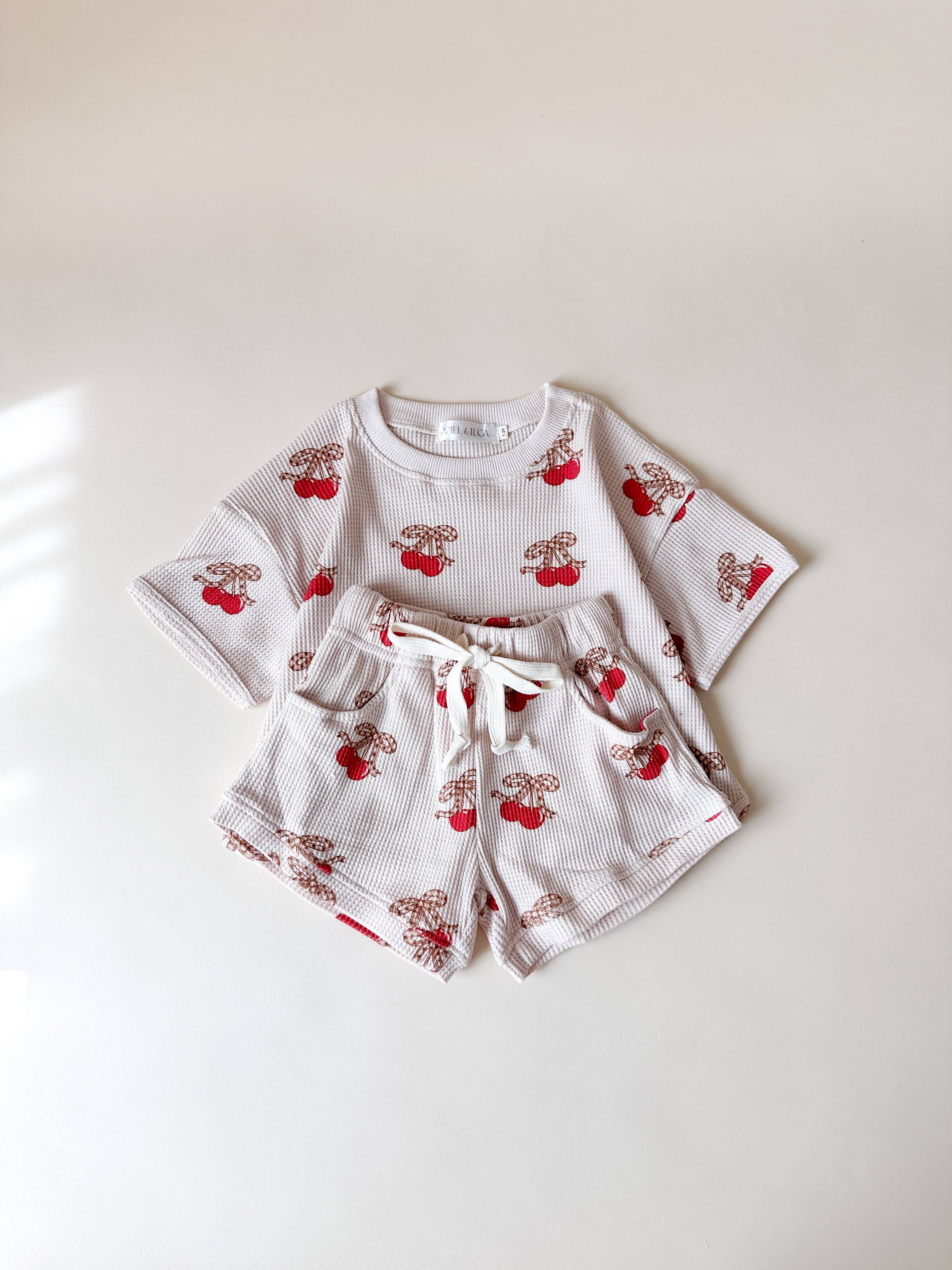 Printed Waffle Sets : Cherry