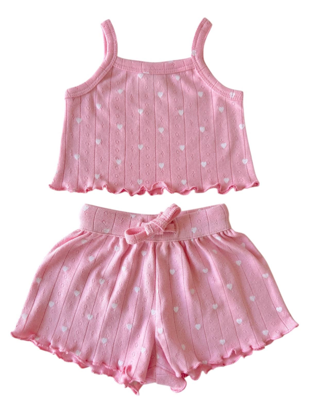 Organic Pointelle Summer Set - Pink