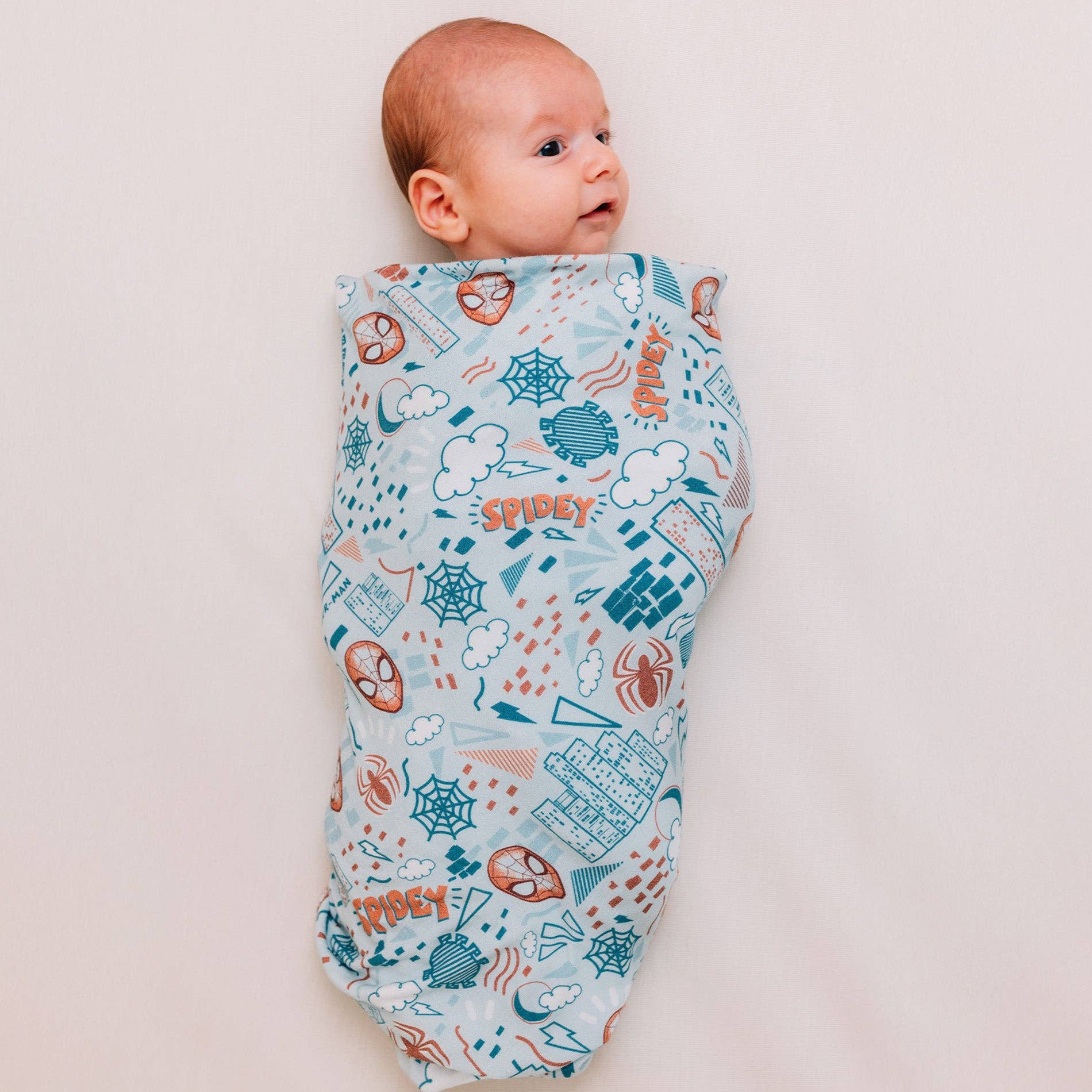 MARVEL Spider-Man Sketch Swaddle Receiving Baby Blanket