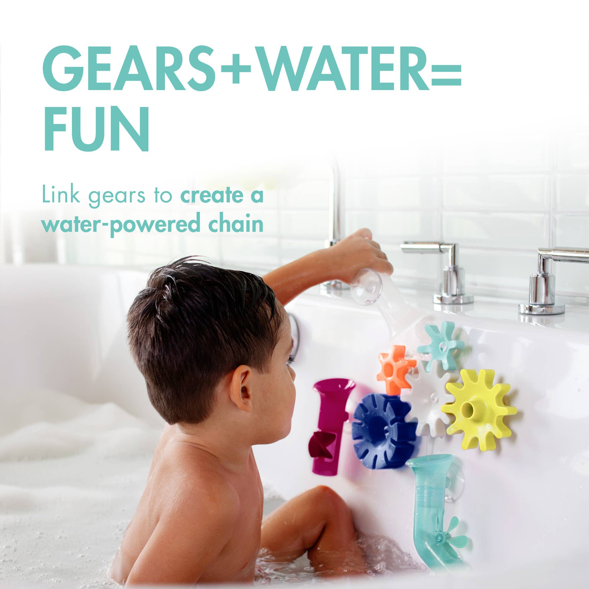 TOMY Boon Cogs Baby Bath Toys - Navy / Yellow