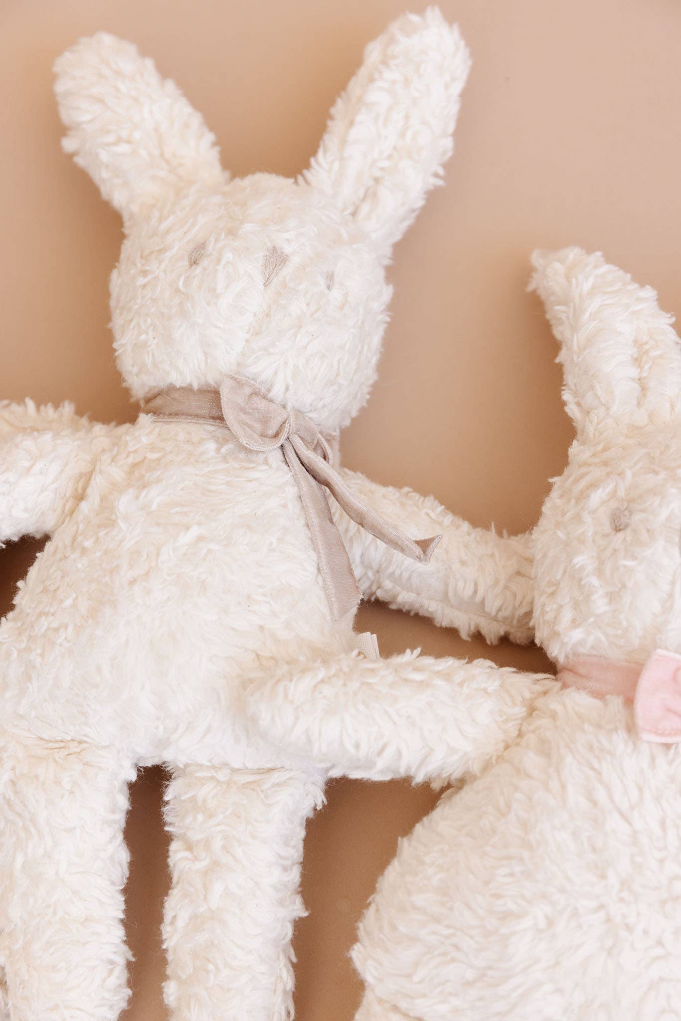 Plush Bunny - Taupe Velvet Bow