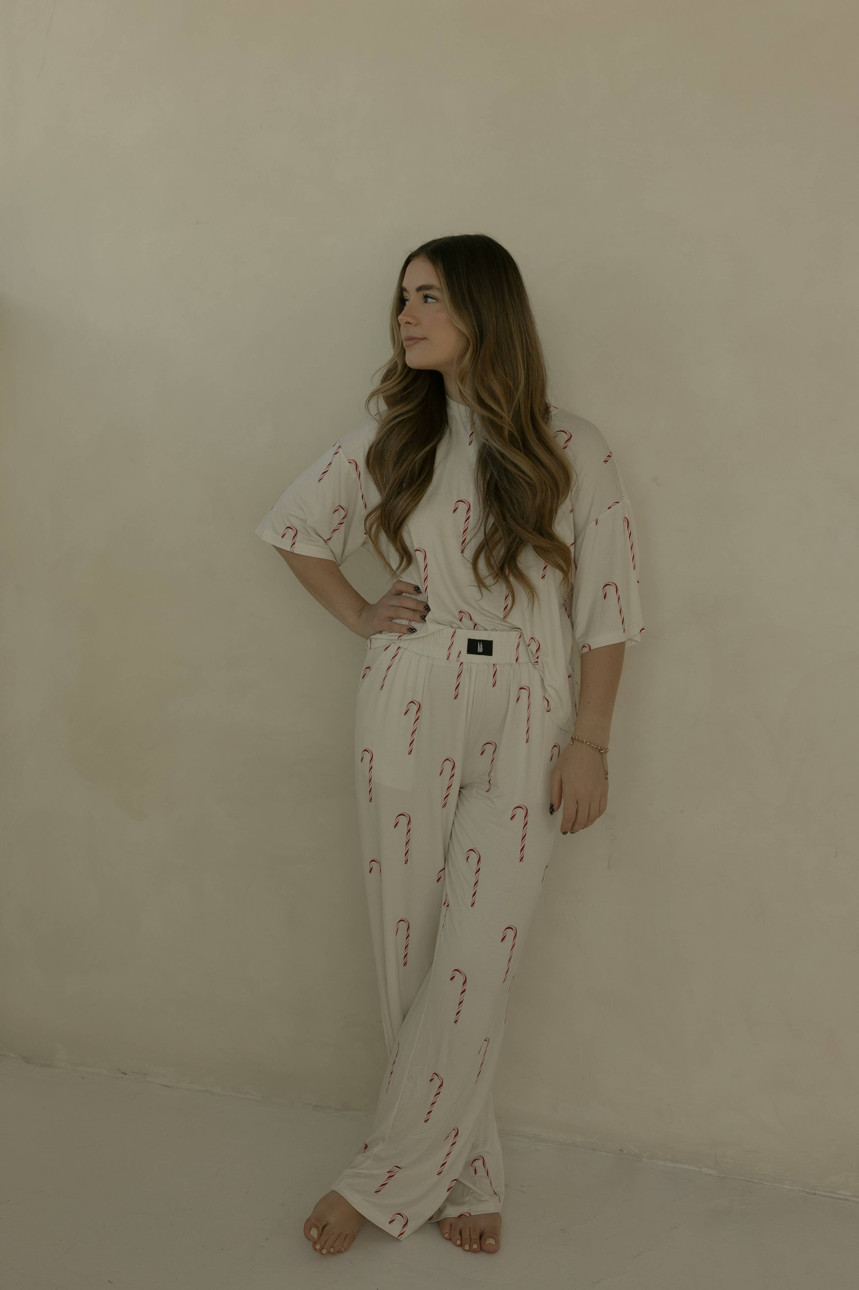 Women's Boxy Tee Lounge Set | Candy Cane