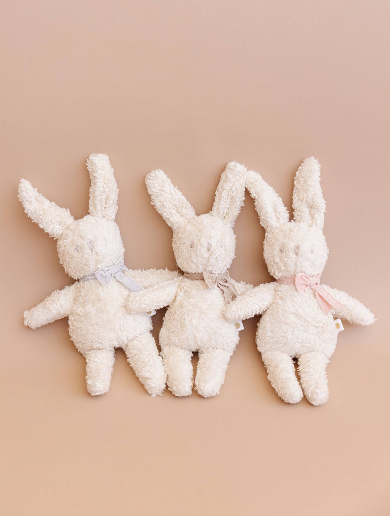 Plush Bunny - Taupe Velvet Bow