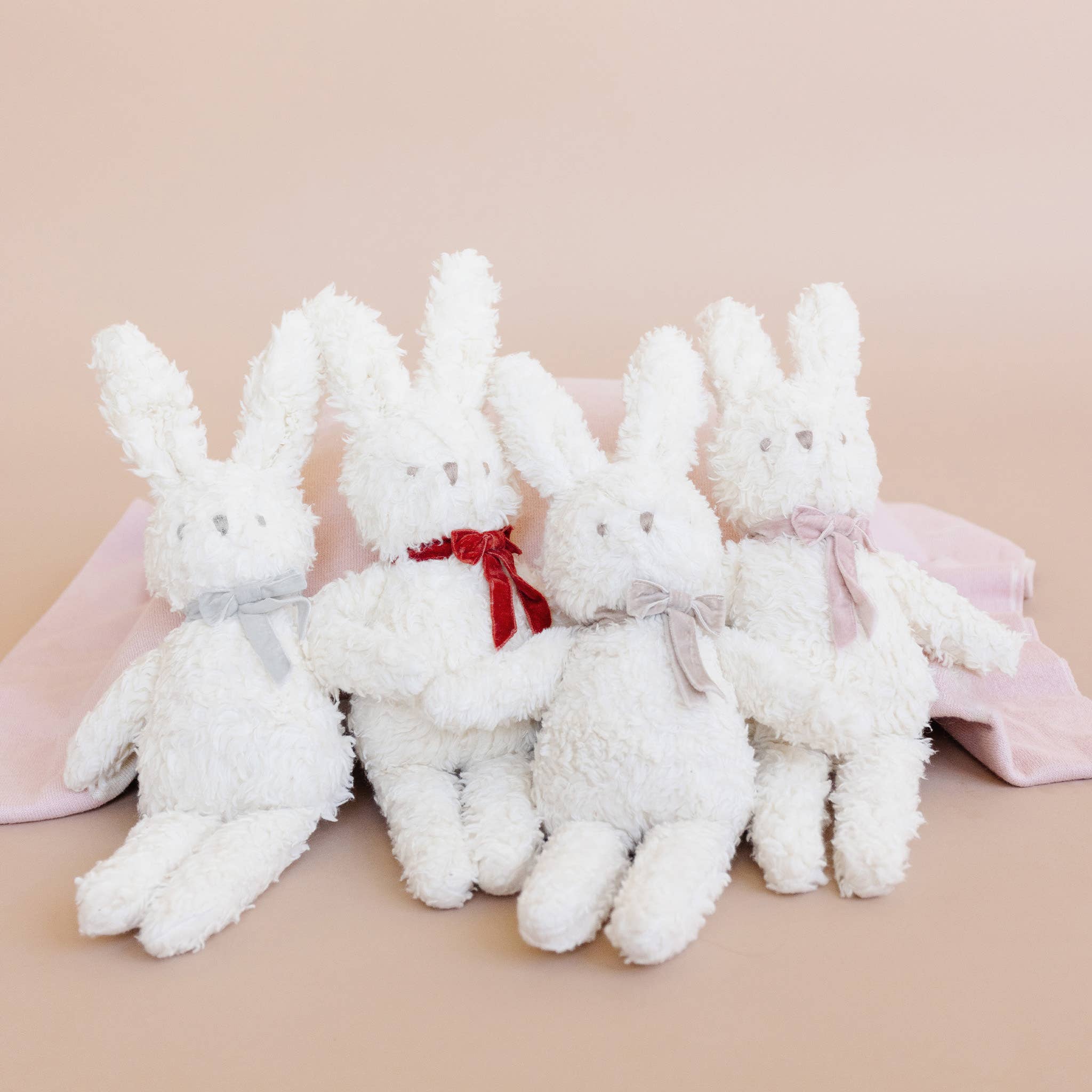 Plush Bunny - Taupe Velvet Bow