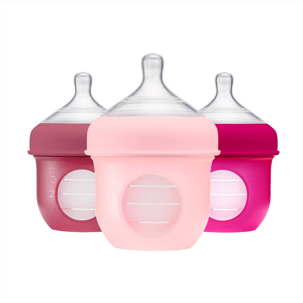 TOMY Boon Nursh Bottle - 3 Bottles Baby Feeding Bottle Set for Infants and Newborns