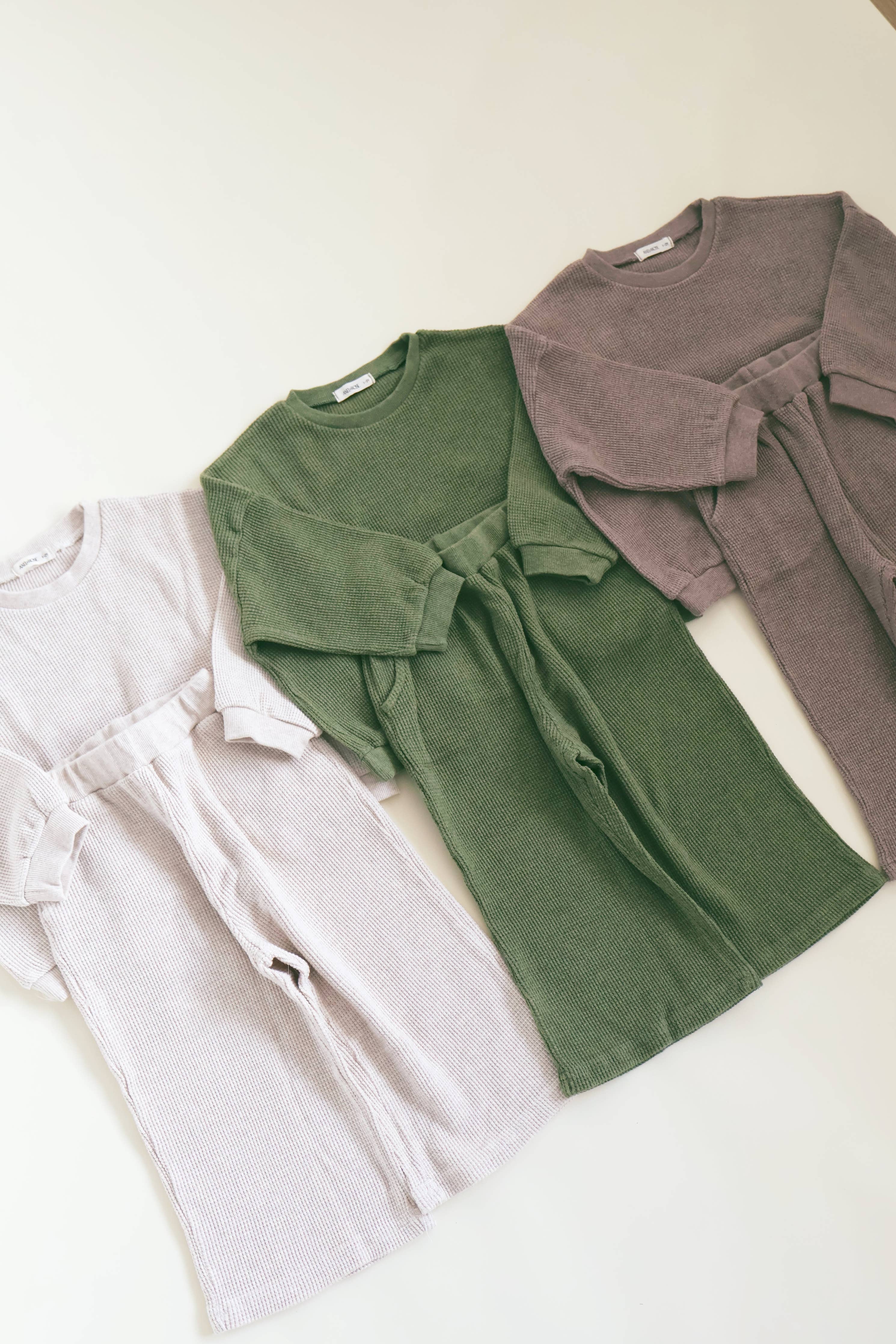 Waffle Flare Two Piece Set: Oat