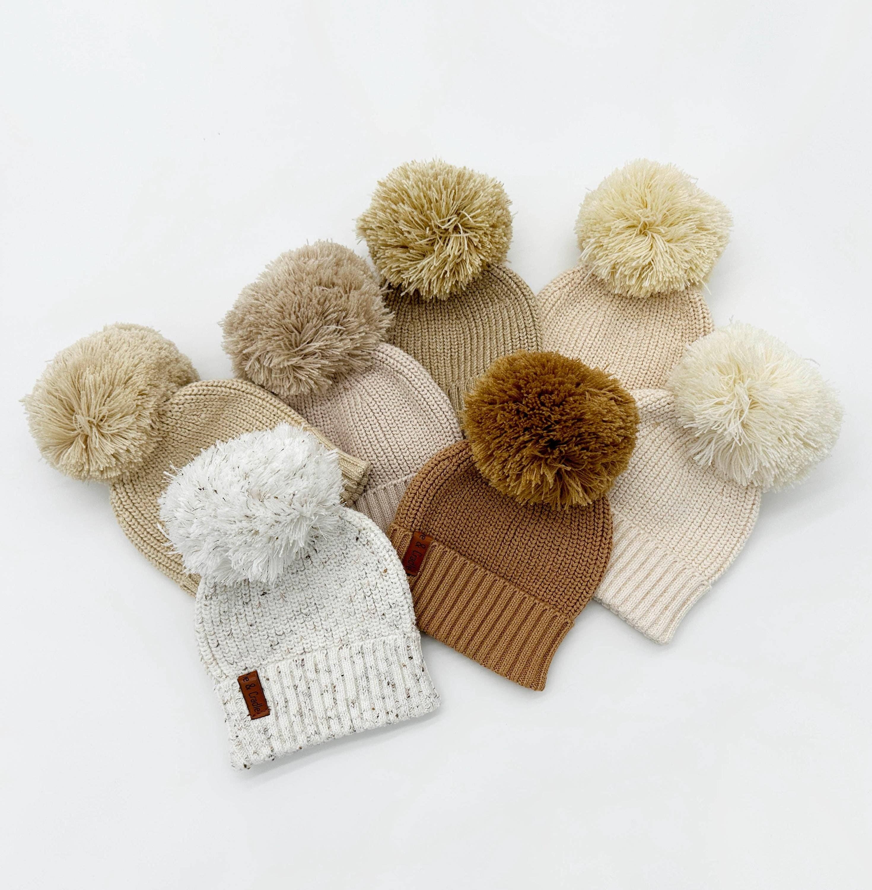 Cotton Pom Beanie - Beige