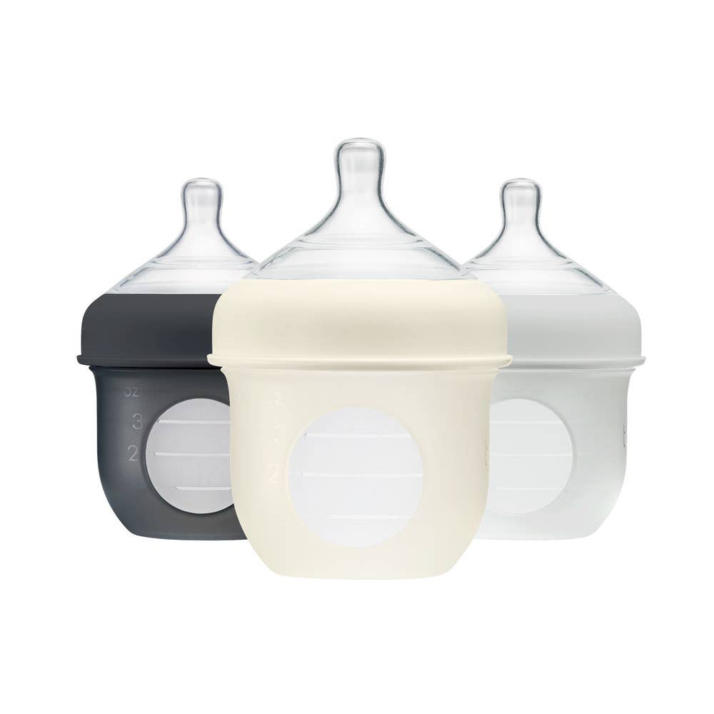TOMY Boon Nursh Bottle - 3 Bottles Baby Feeding Bottle Set for Infants and Newborns