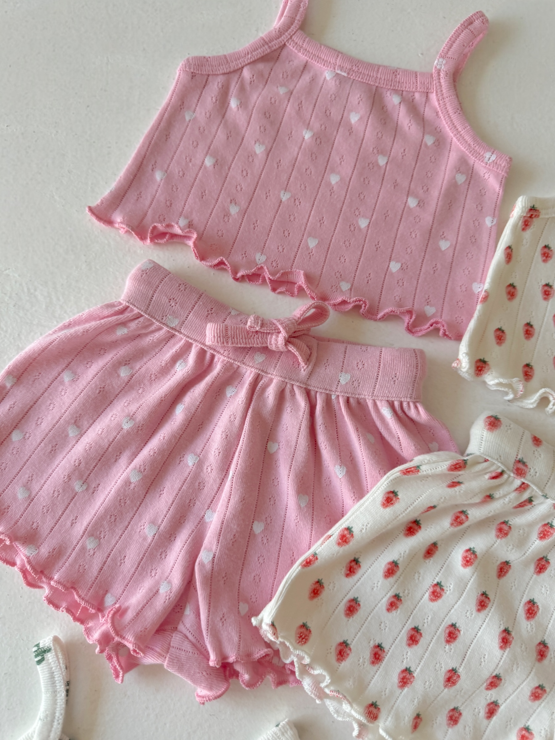 Organic Pointelle Summer Set - Pink
