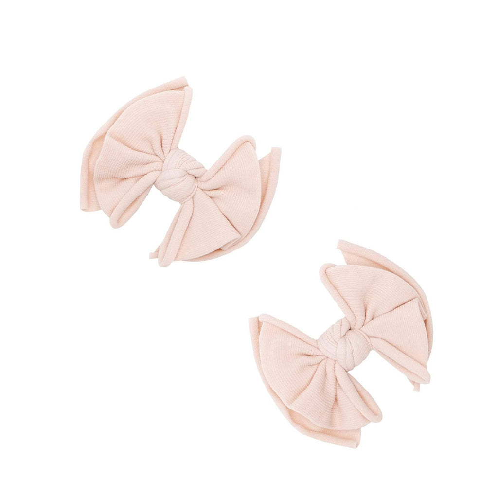 Baby Bling® 2-Pack Baby FAB® Clips soft nylon bow hair clips: Pink
