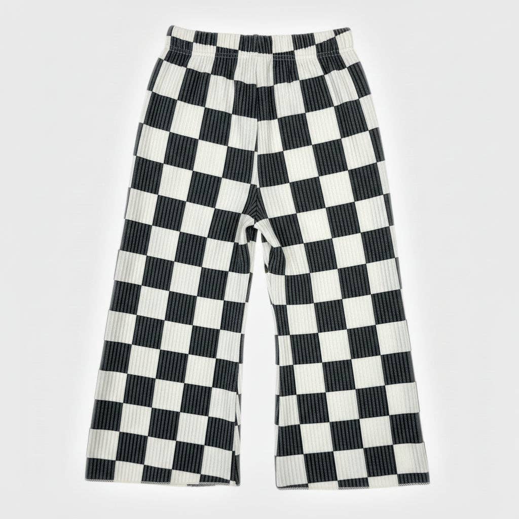 Kids Checked Out Wide Leg Pant – Checkerboard