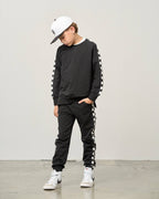 Side Checkered Jogger - Black