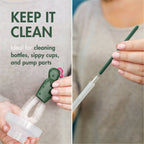 TOMY Boon Cacti Bottle Cleaning Brush Set - Dark Green