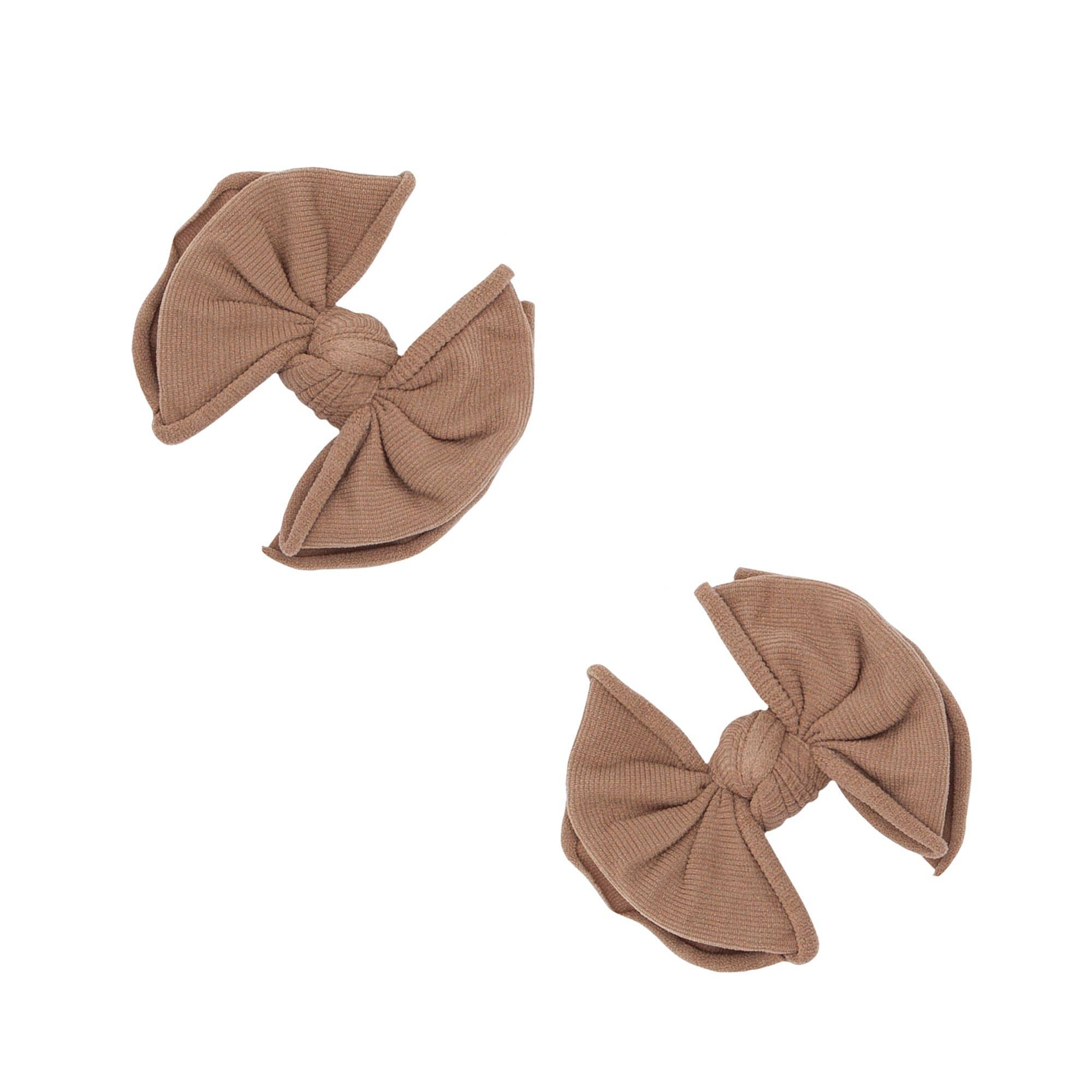 Baby Bling® 2-Pack Baby FAB® Clips soft nylon bow hair clips: Pink