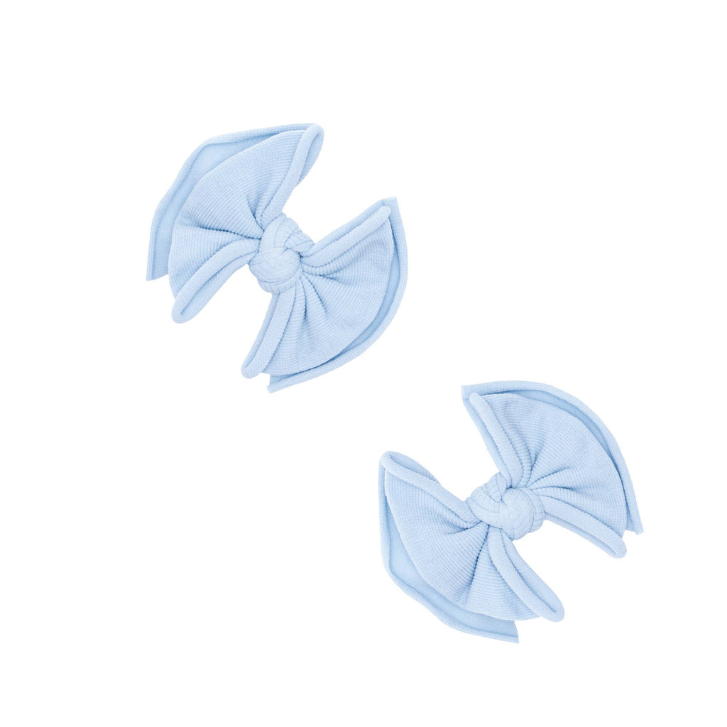 Baby Bling® 2-Pack Baby FAB® Clips soft nylon bow hair clips: Latte