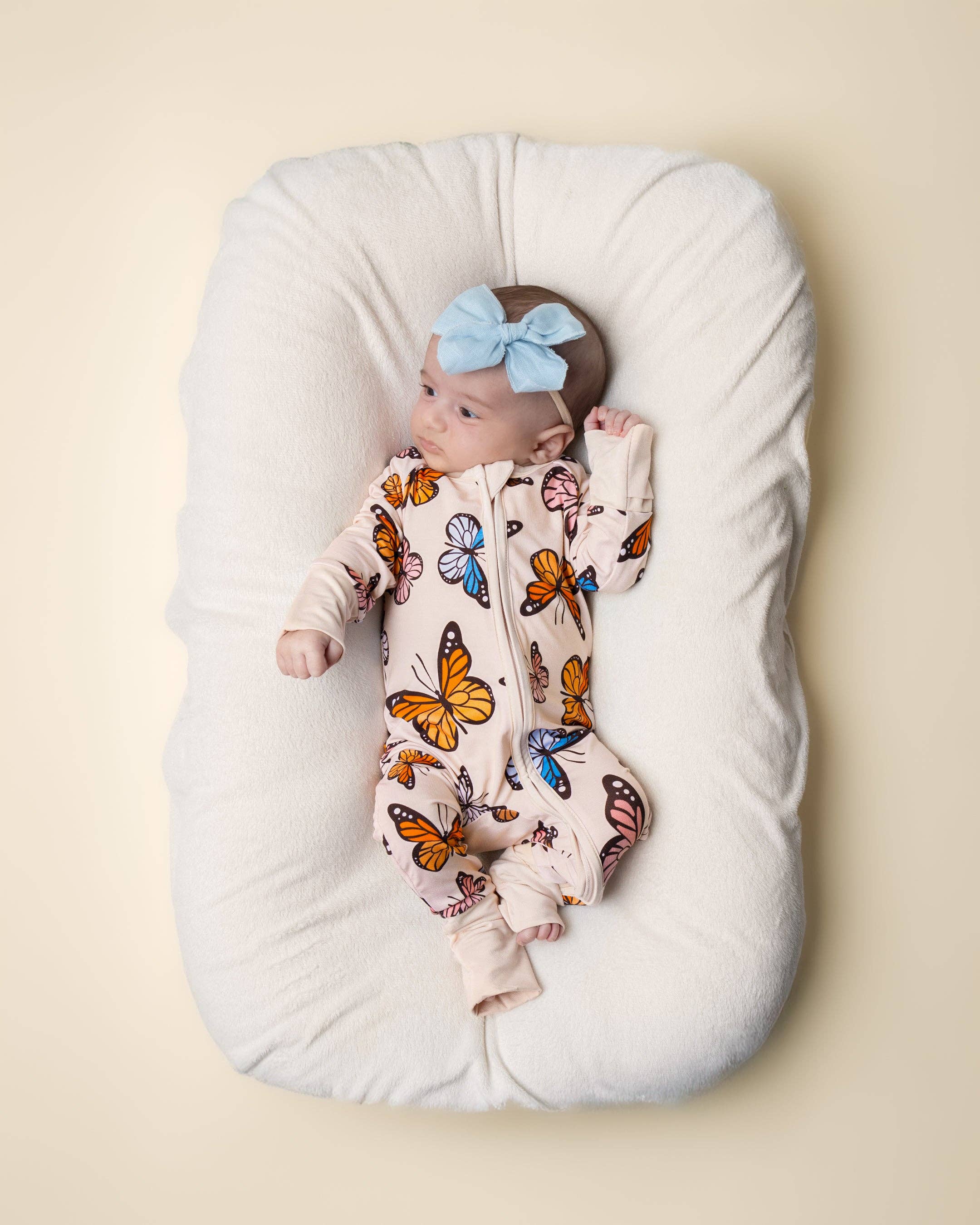 Bamboo Baby Zip Romper | Butterflies